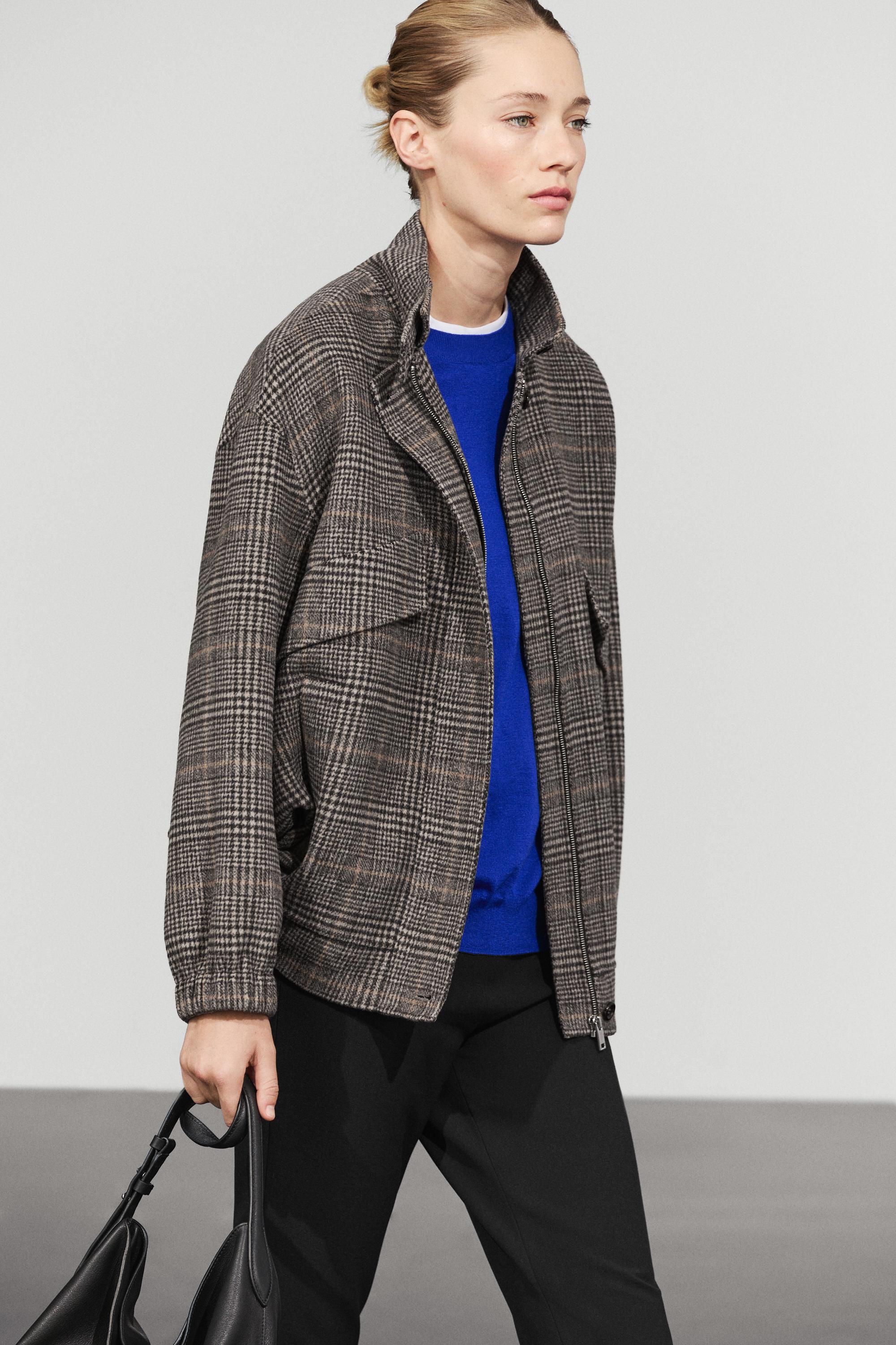 Plaid bomber jacket Black