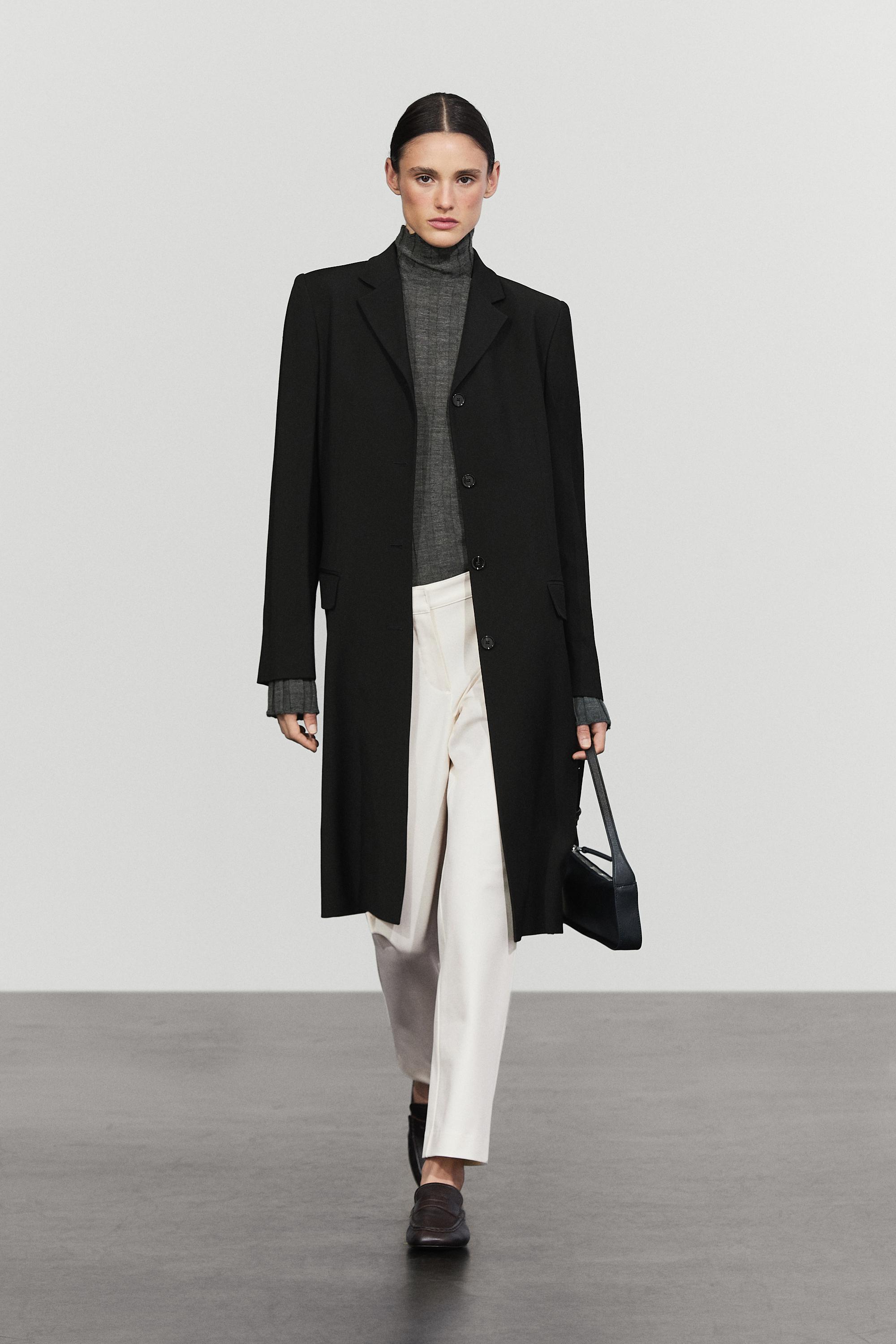 Wool blend coat Black