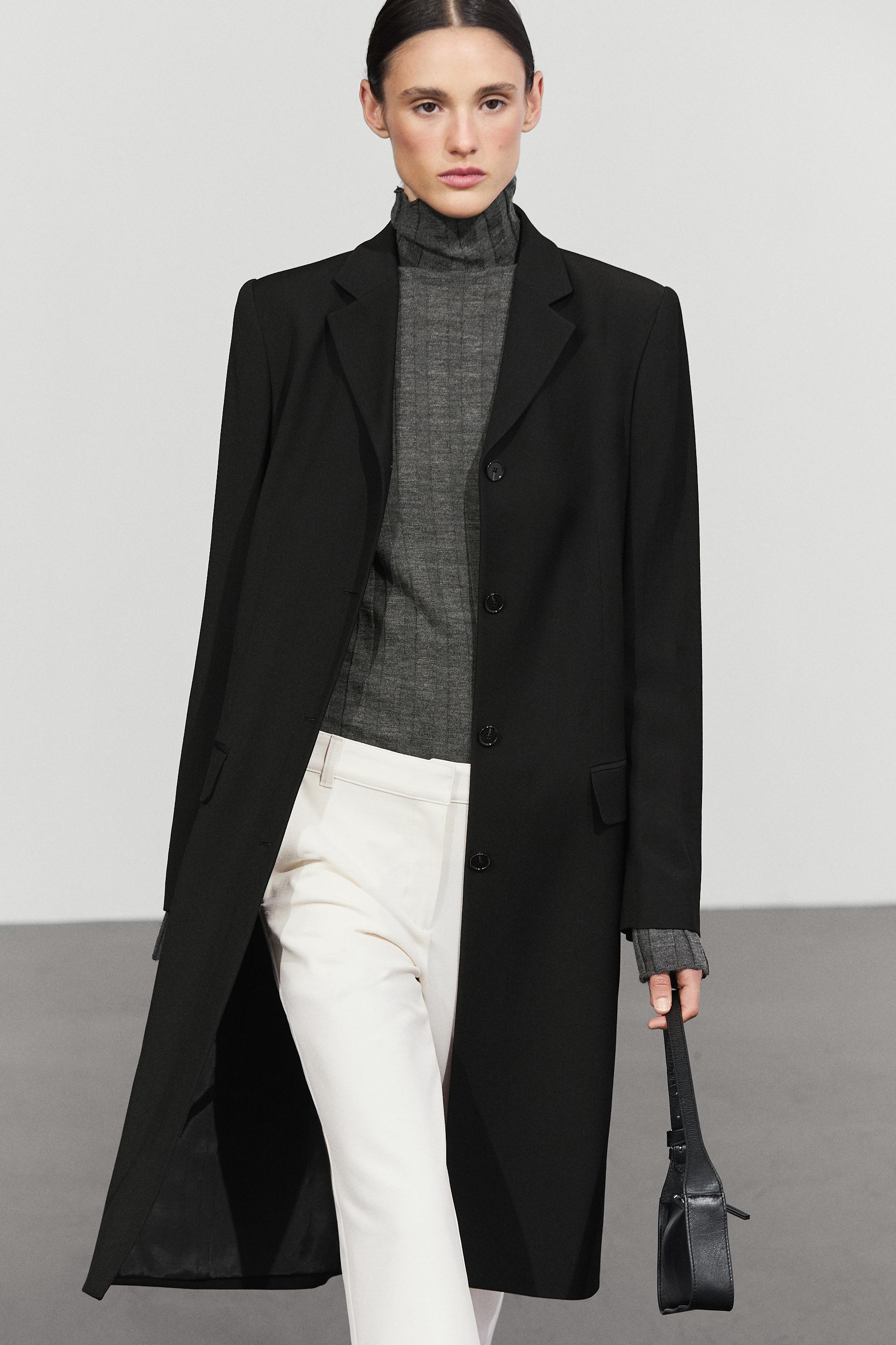 Wool blend coat Black