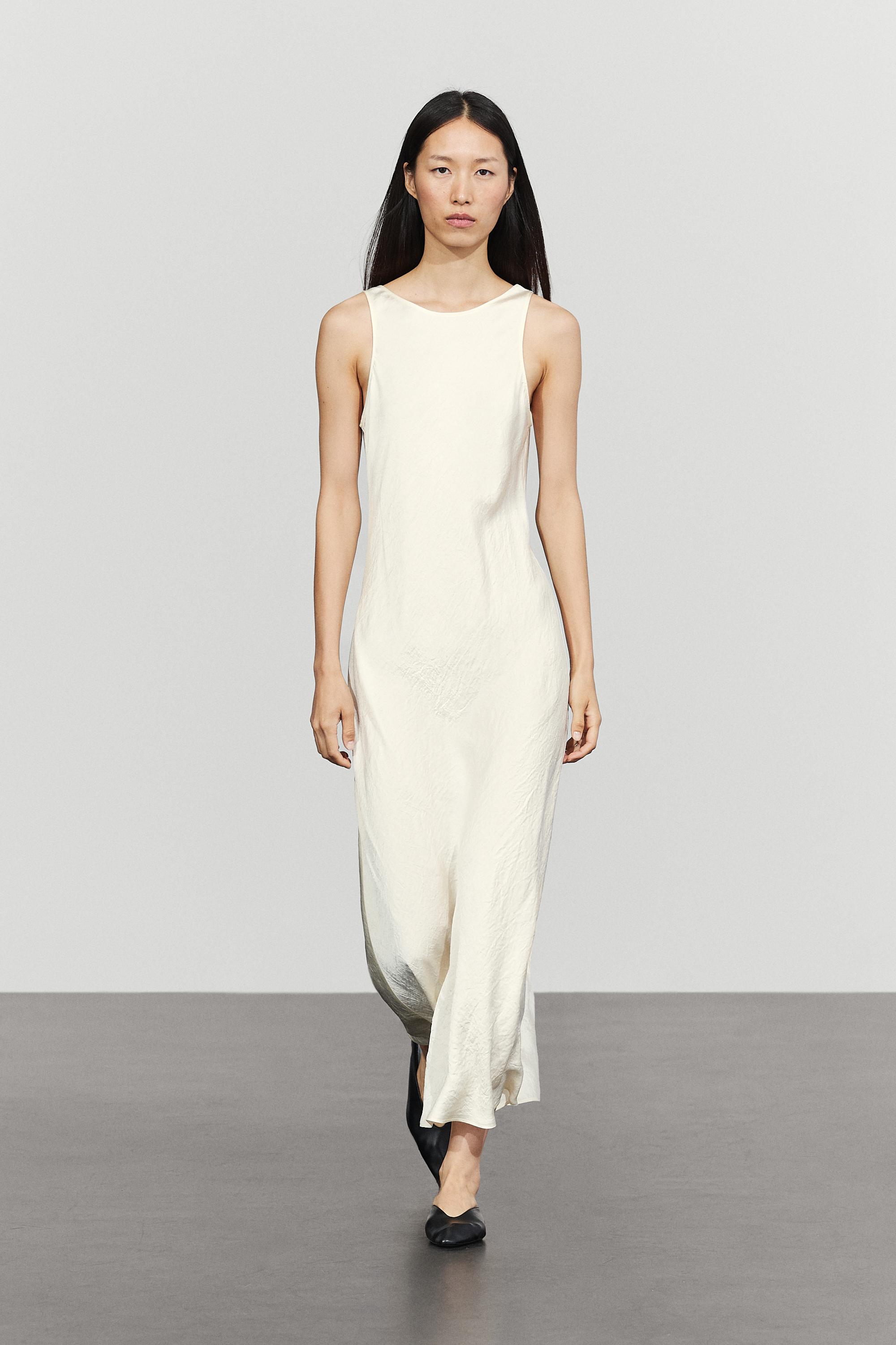 Satin midi dress Sand Brown