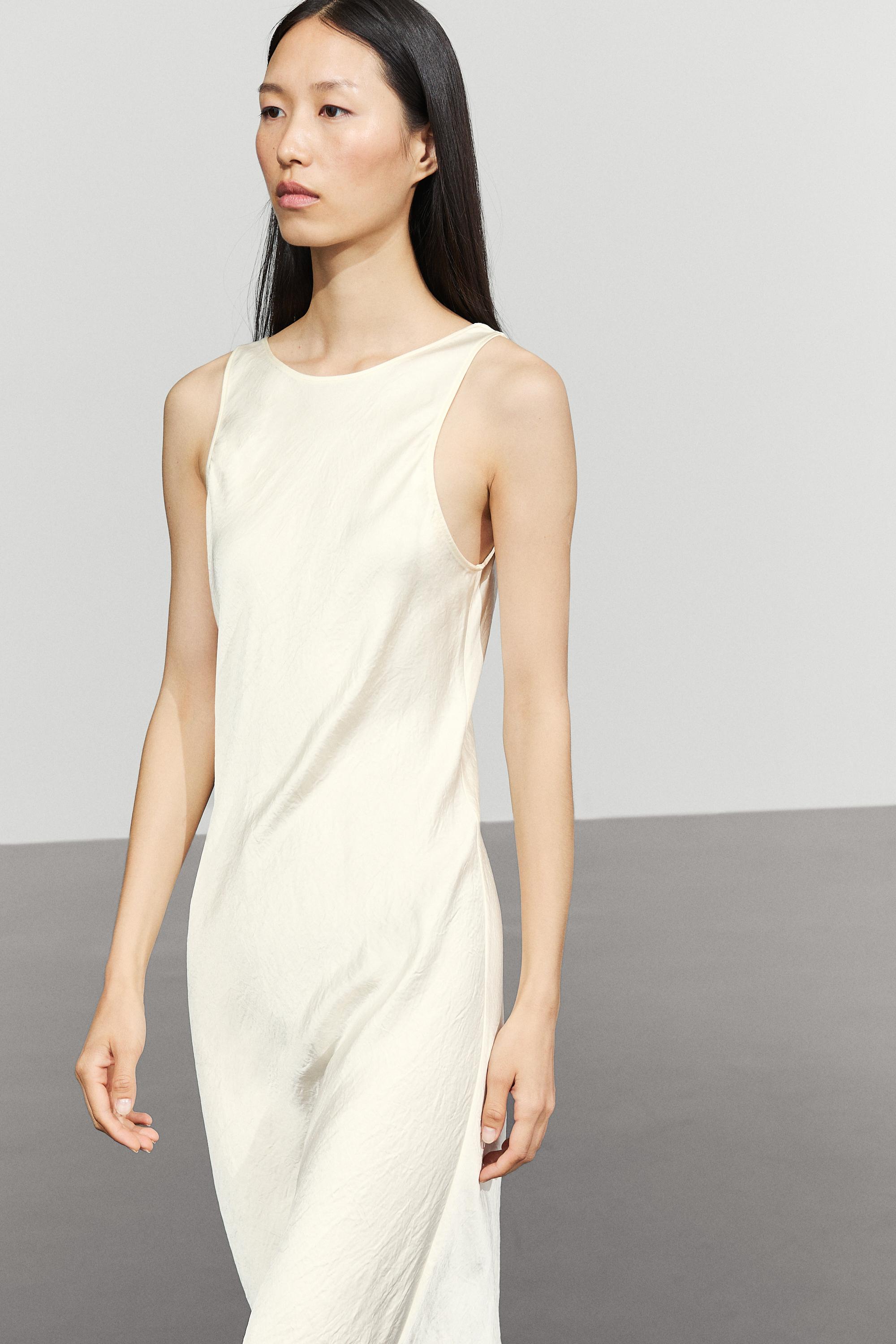 Satin midi dress Sand Brown