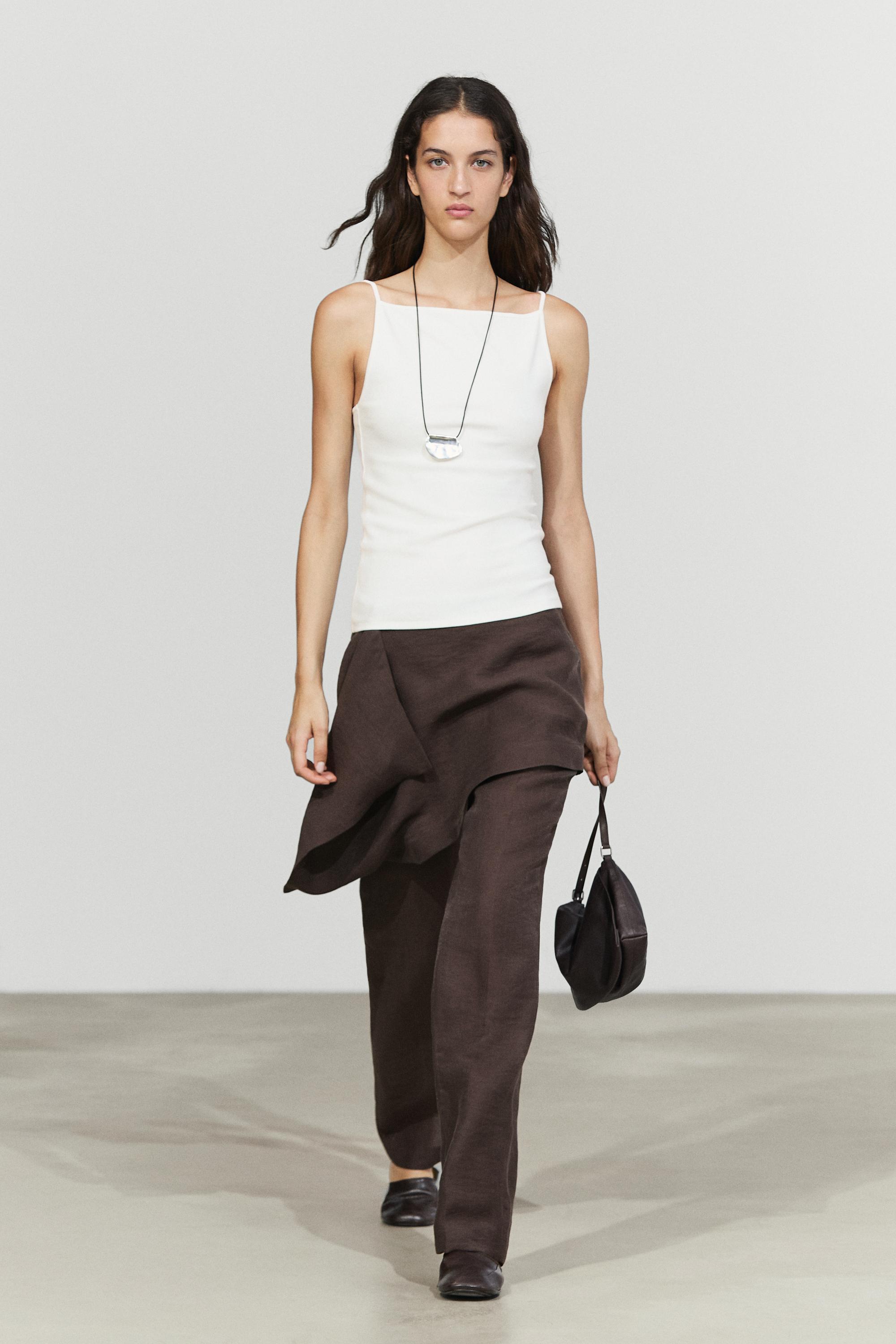 Cotton blend camisole top White