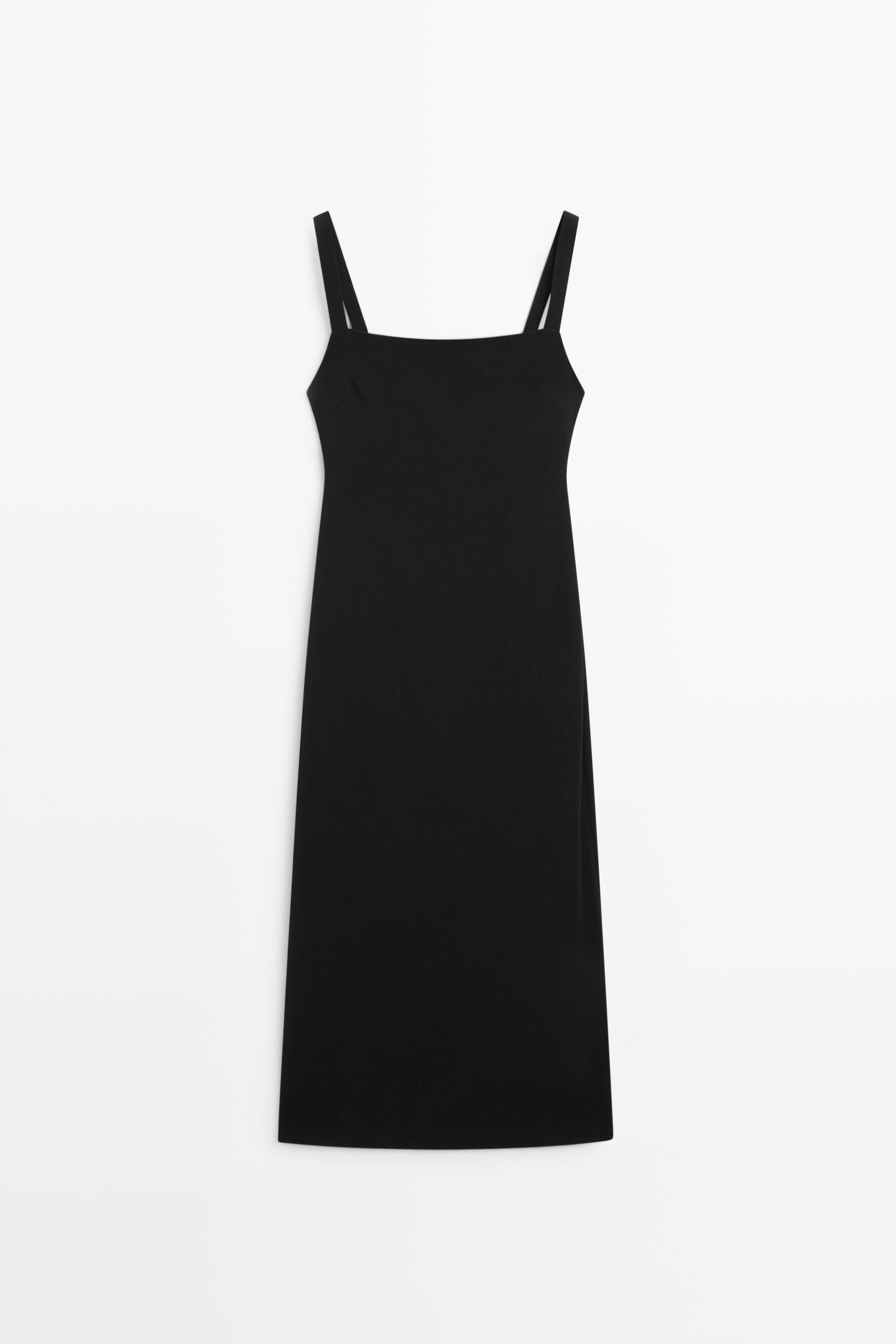 Strappy midi dress Black