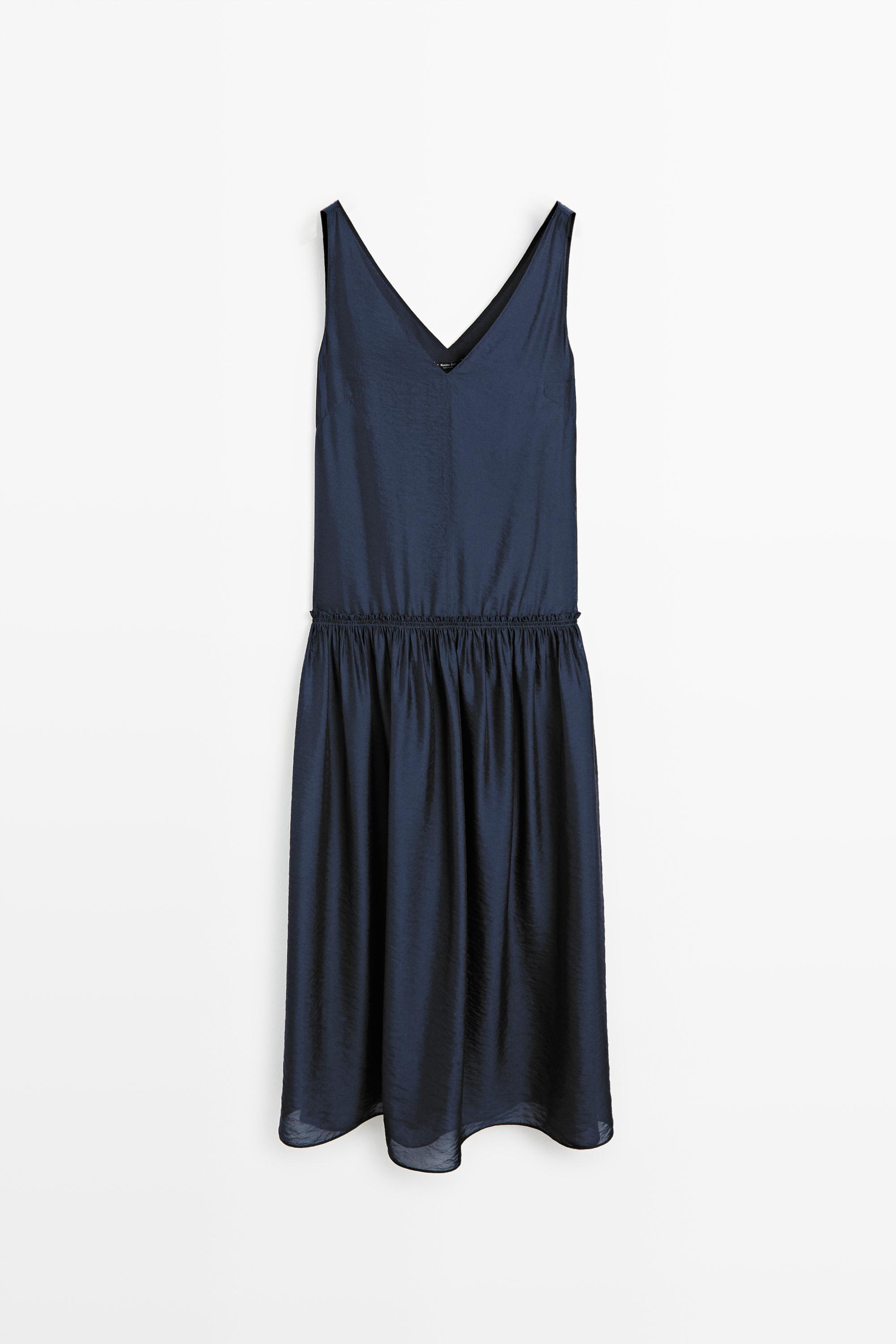 Flowing flared maxi dress Medium Blue