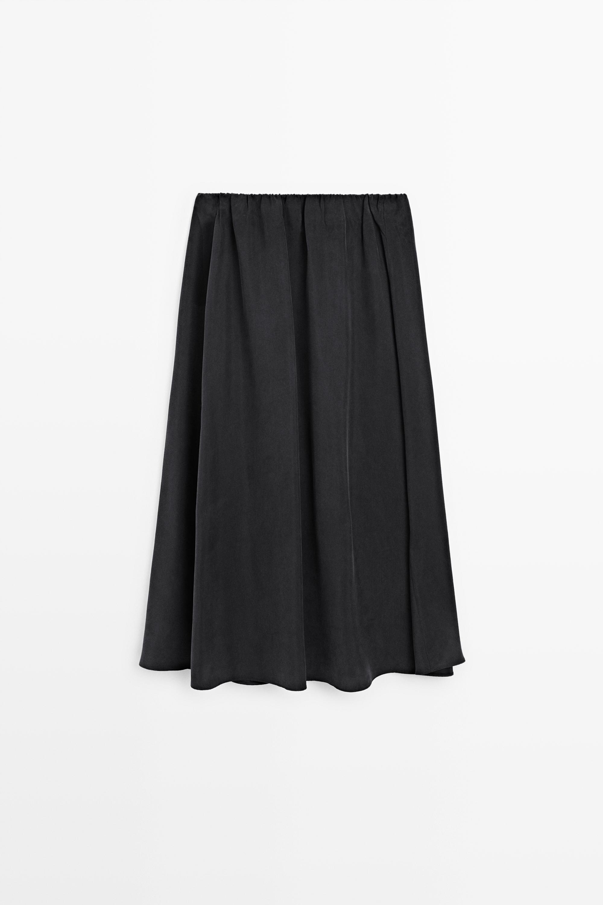 Voluminous midi skirt Grey