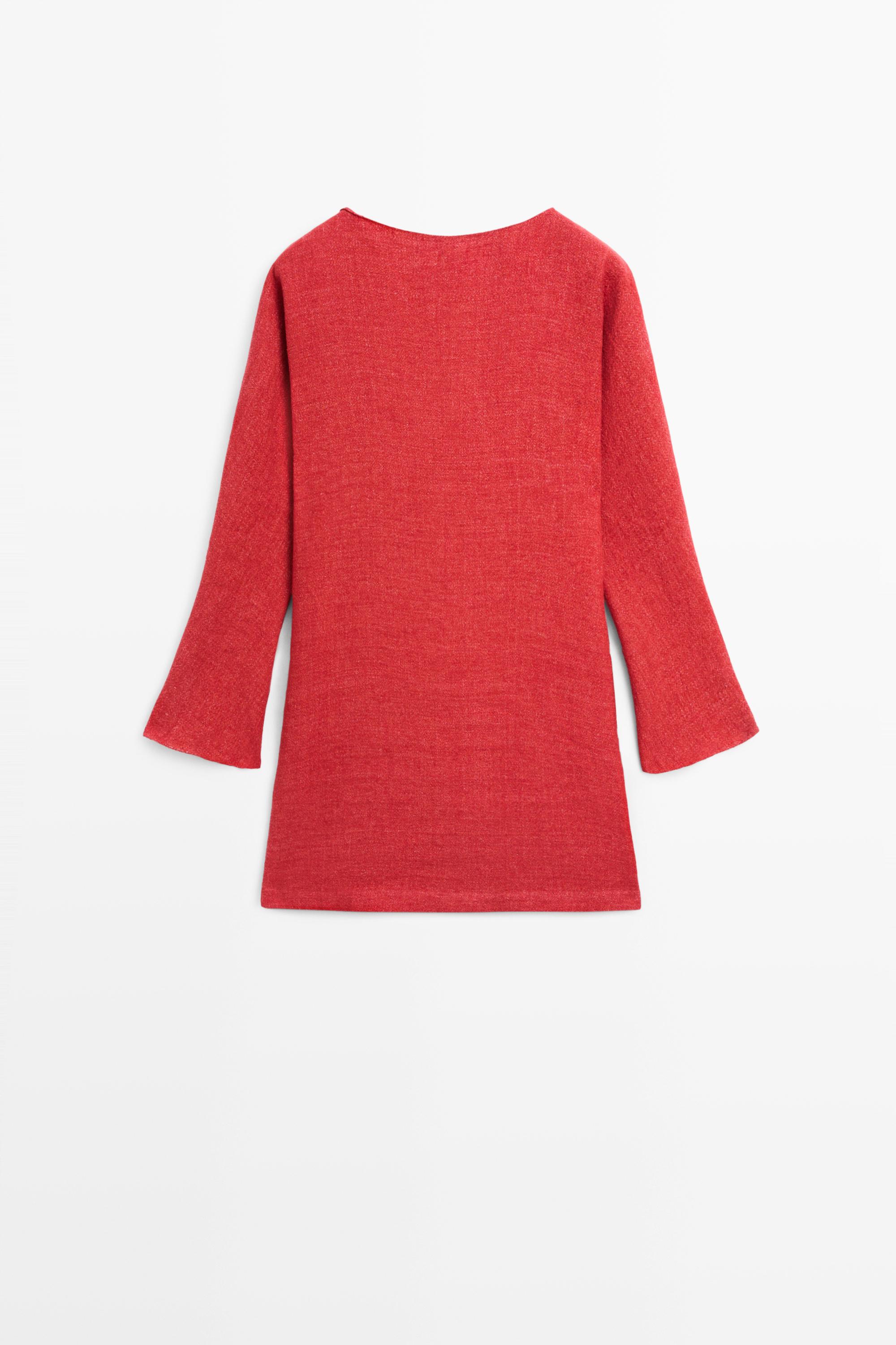 Long sleeve mini dress Red
