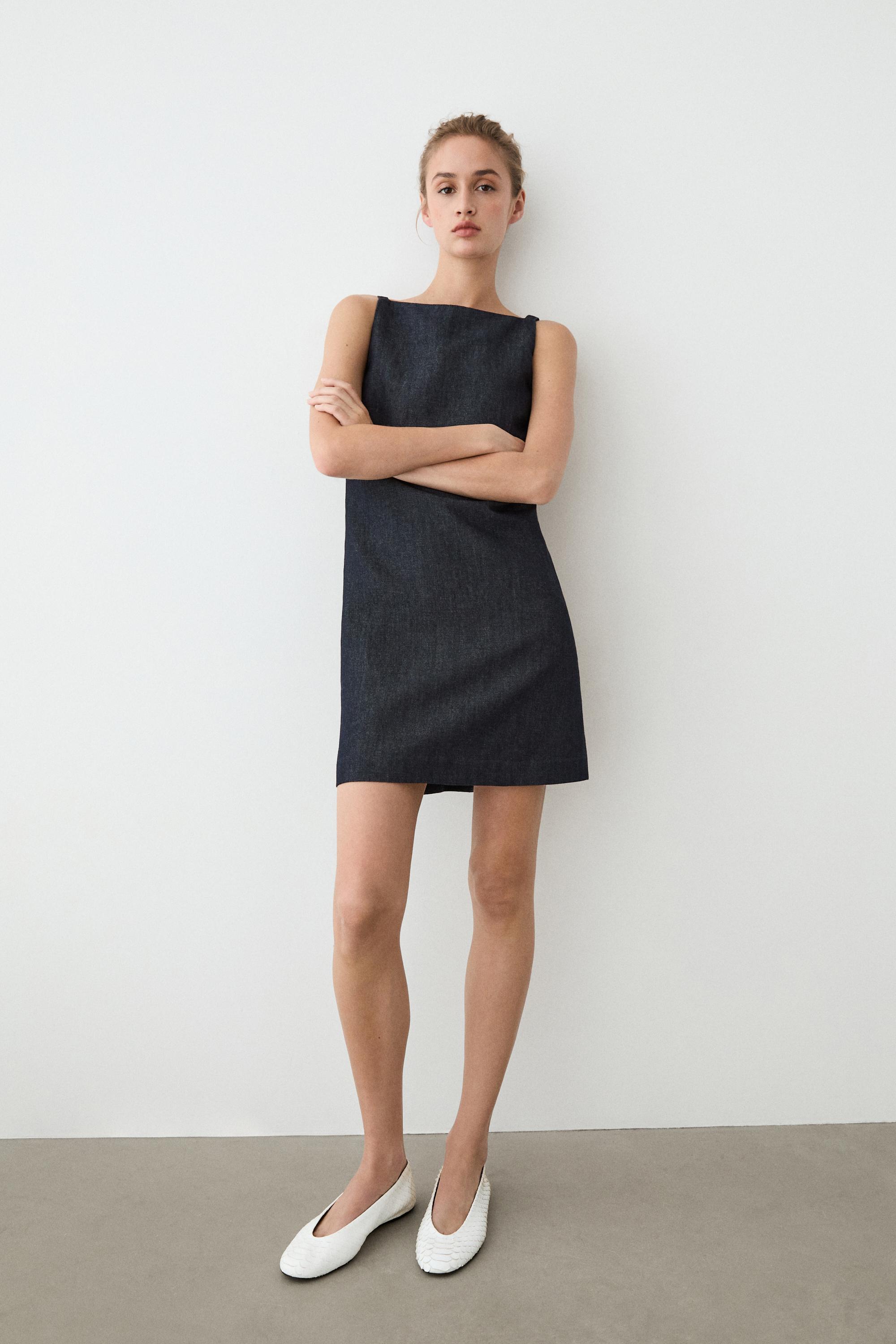 Denim mini dress Dark Blue