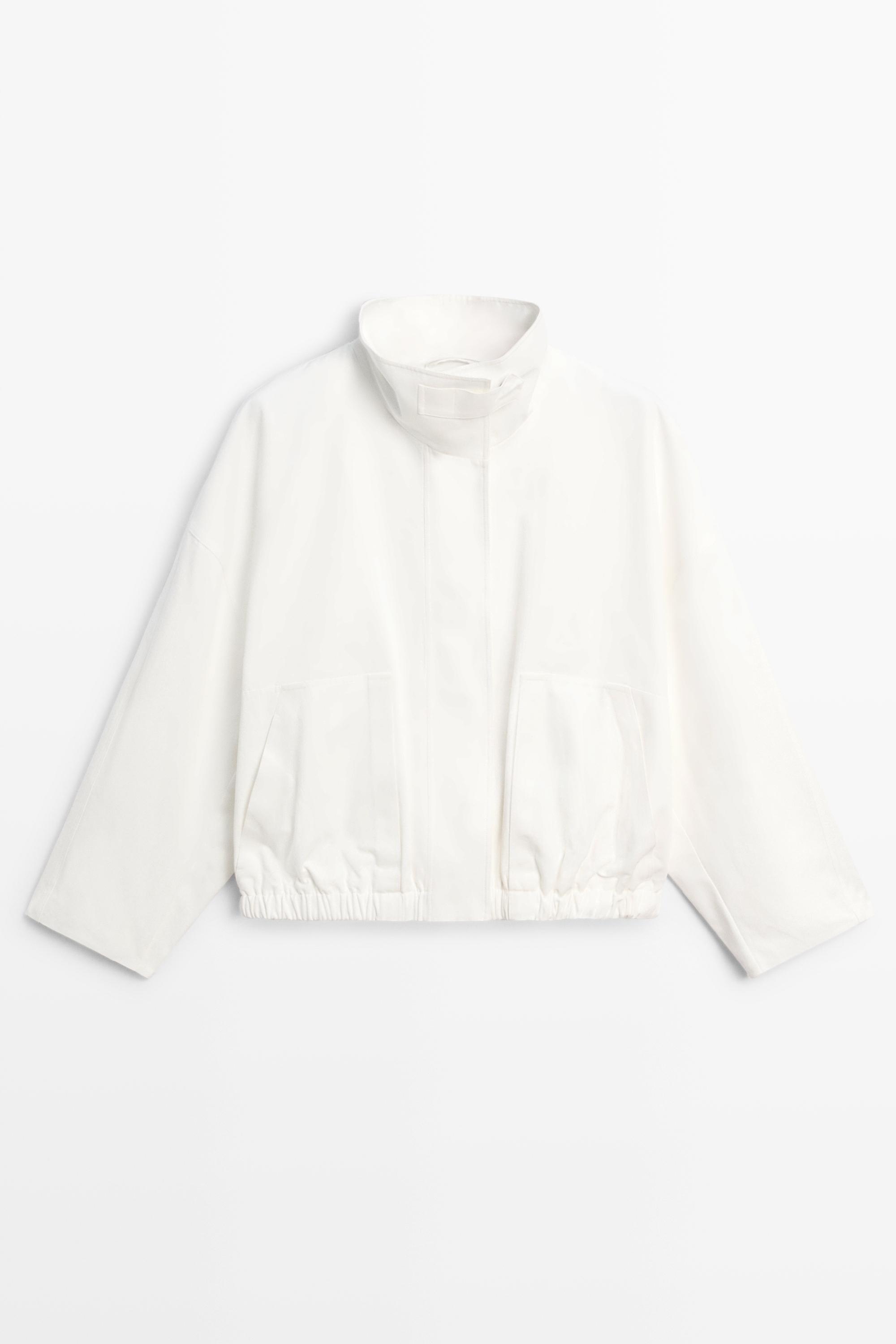 100% Cotton Bomber Jacket White