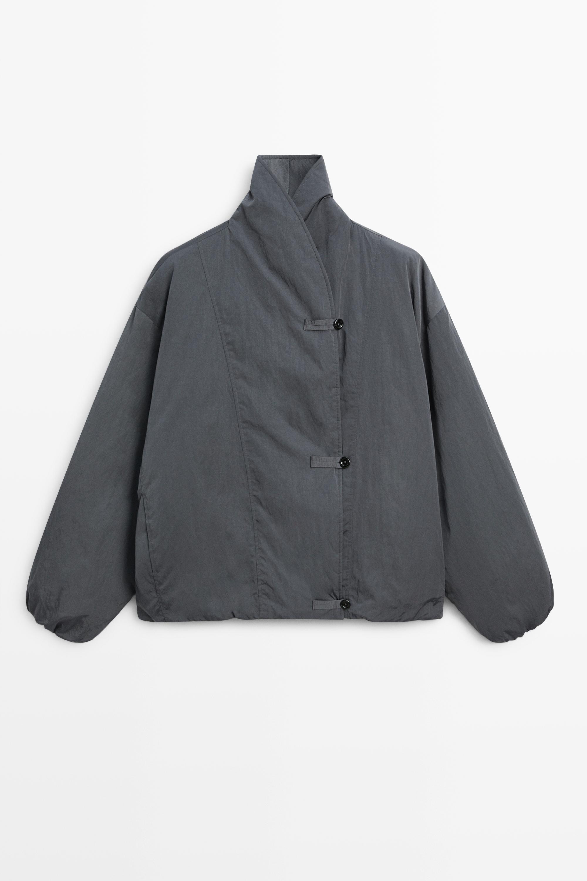 Quilted bomber jacket Blue