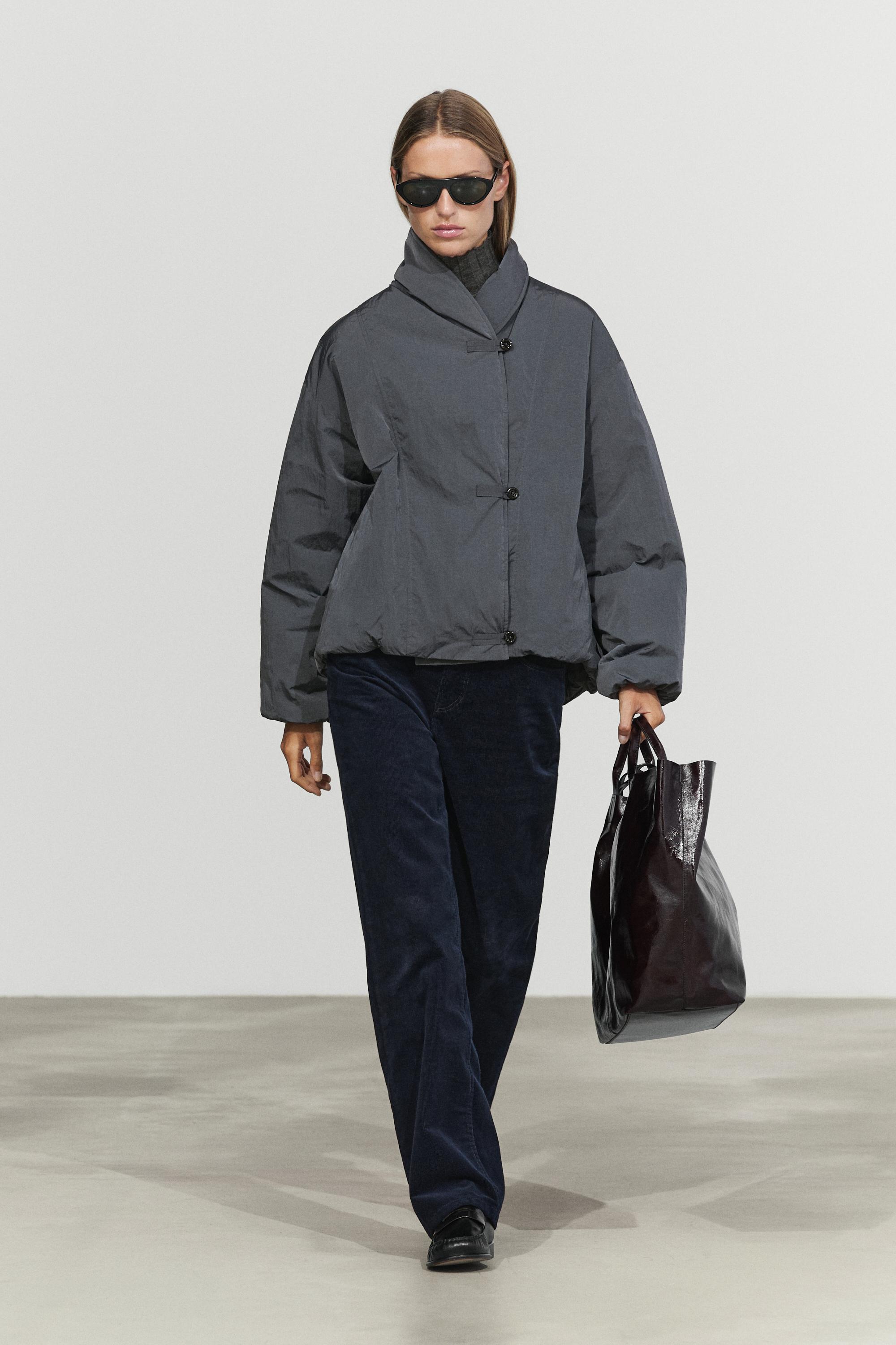 Quilted bomber jacket Blue