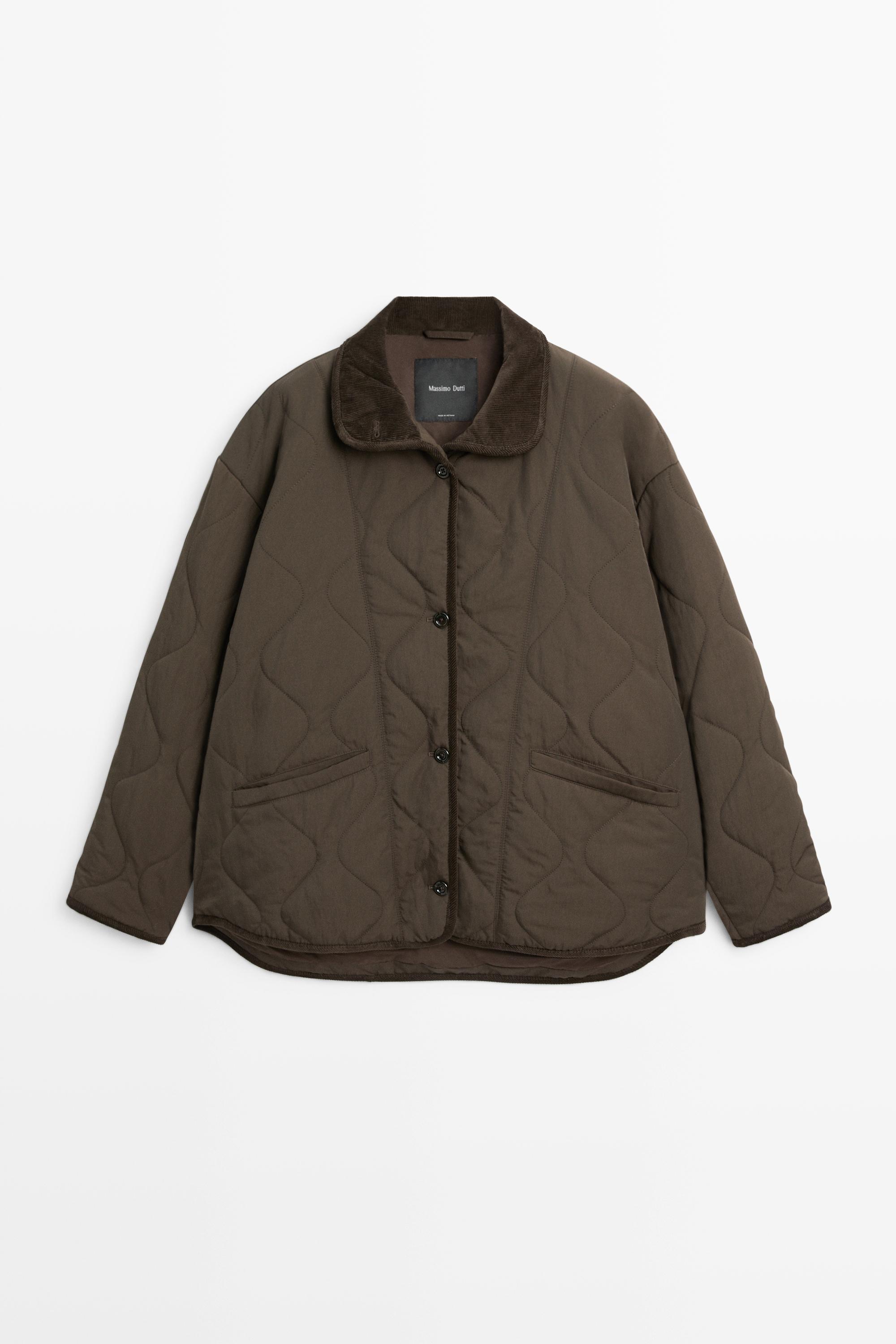 Jacket with wavy stitching detail Brown