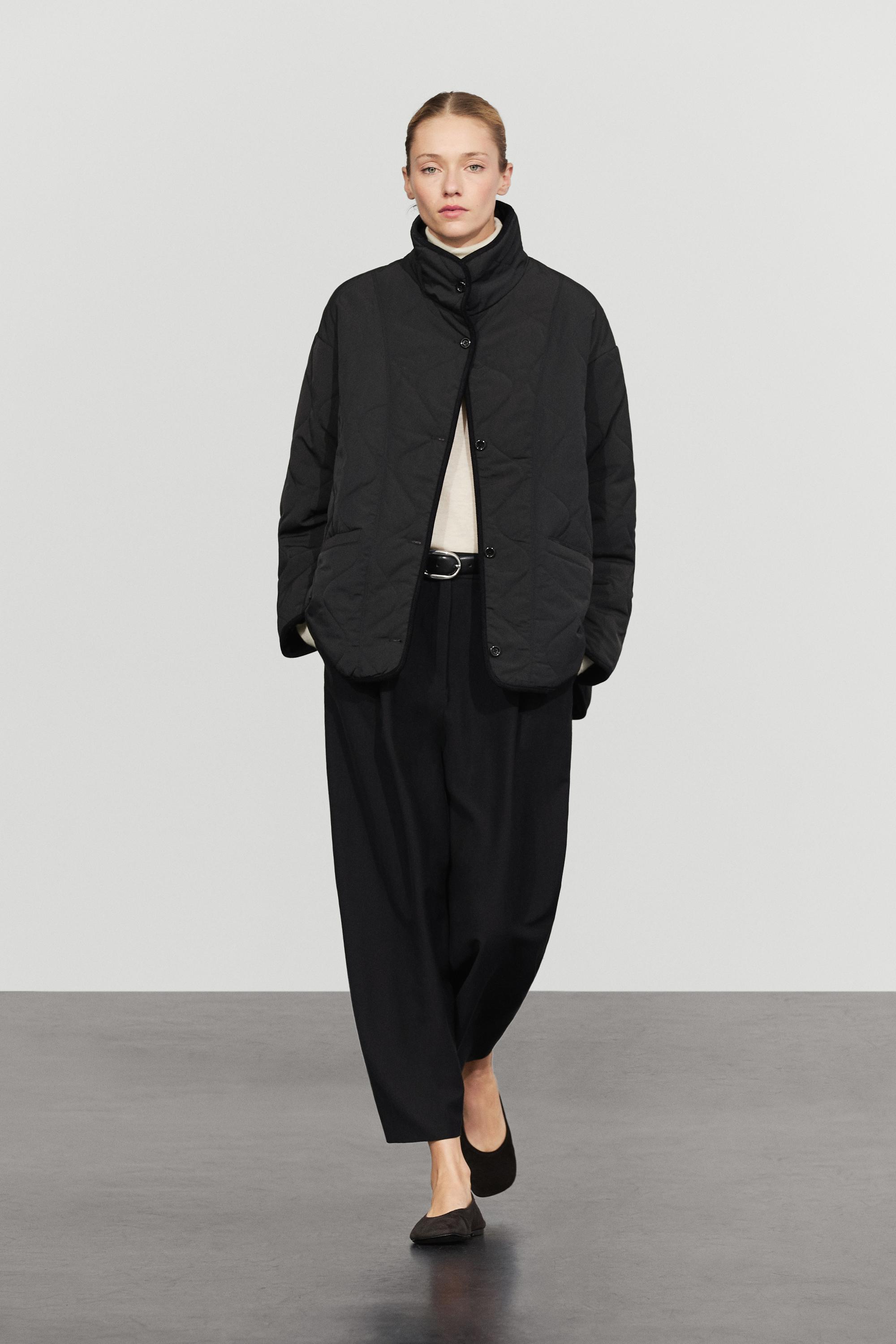Jacket with wavy stitching detail Black
