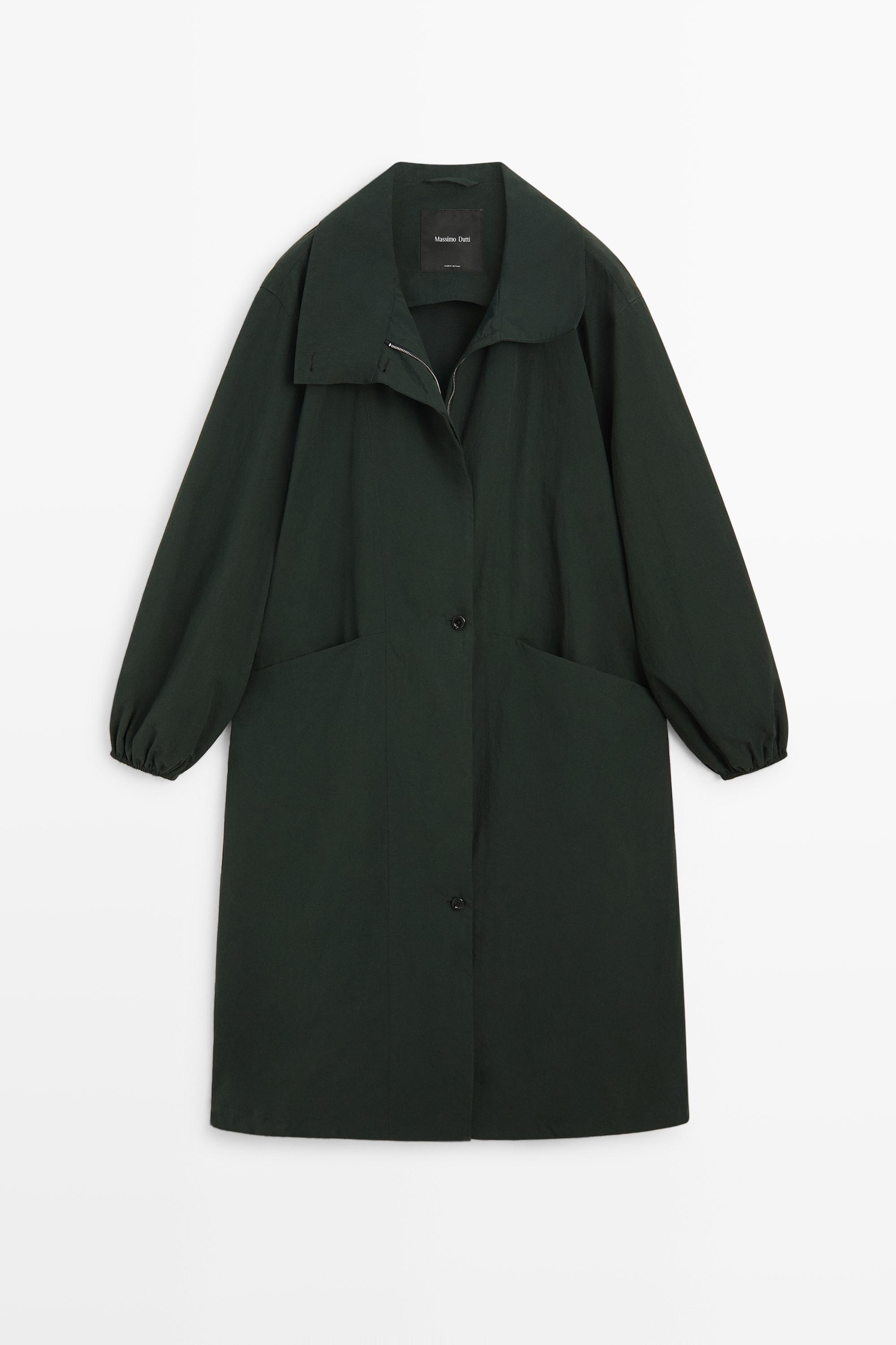 Long technical parka Petrol Blue
