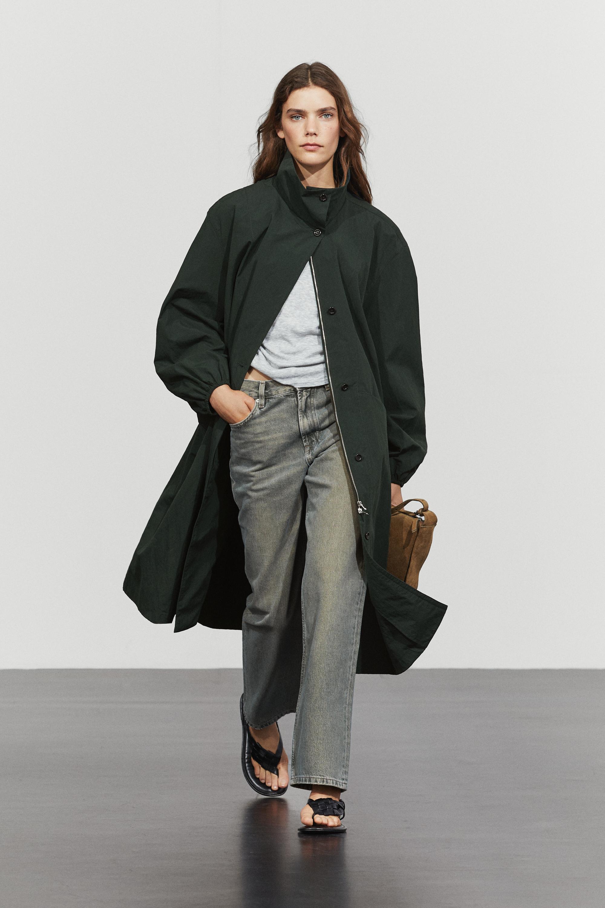 Long technical parka Petrol Blue