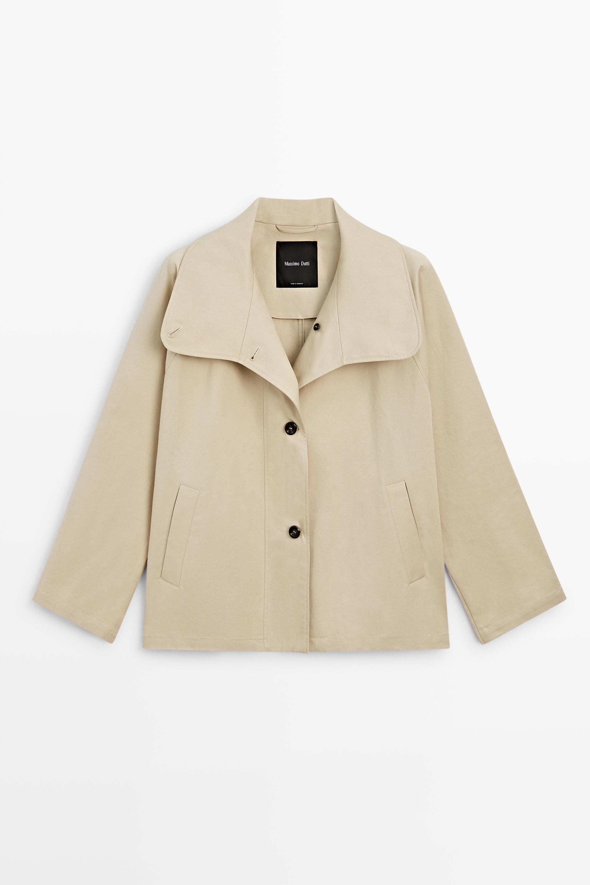 100% cotton cape jacket Beige