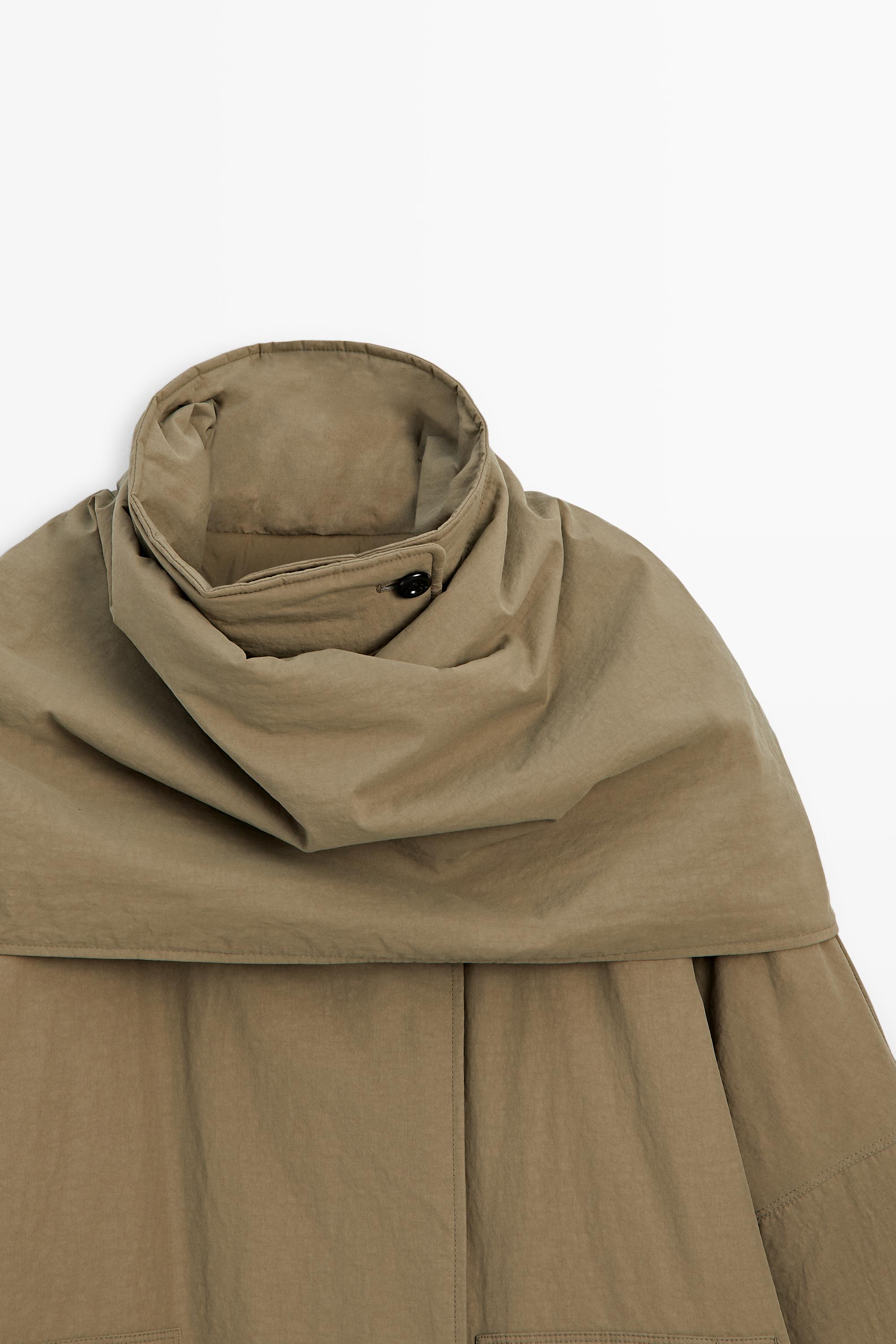 Quilted bomber jacket with scarf Camel
