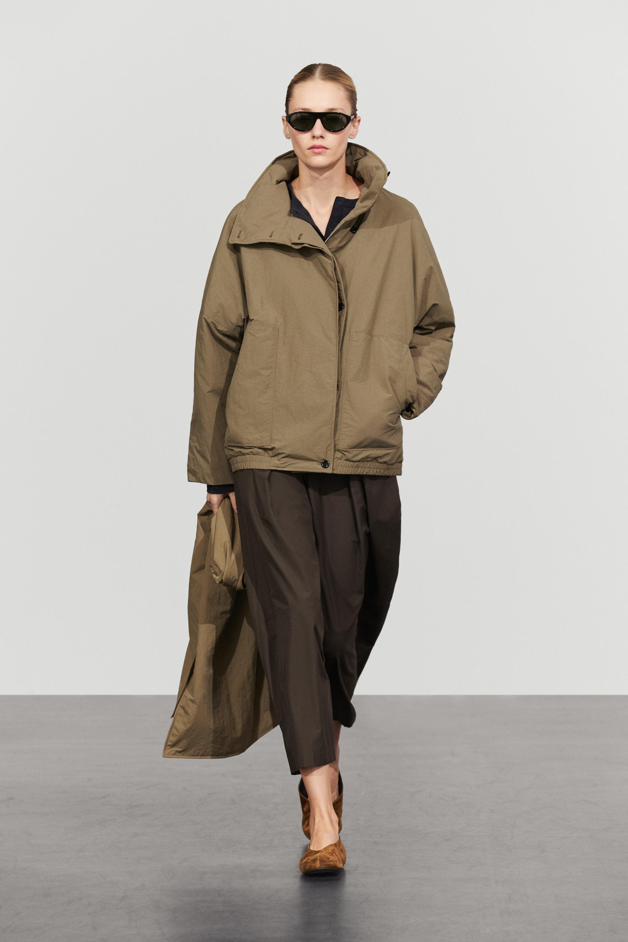 Quilted bomber jacket with scarf Camel