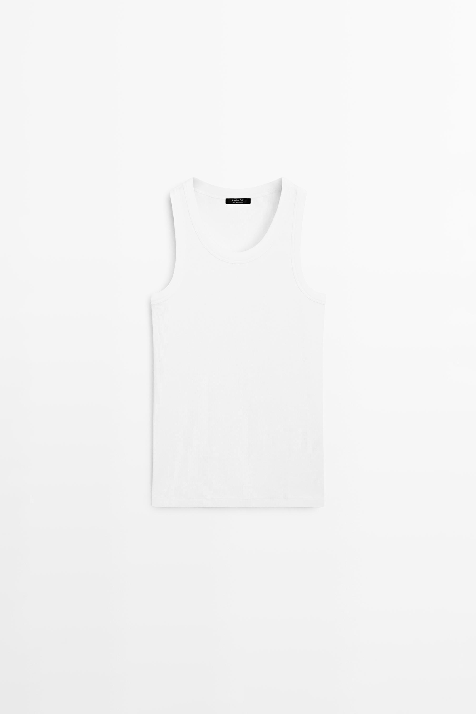 Cotton blend halter top White