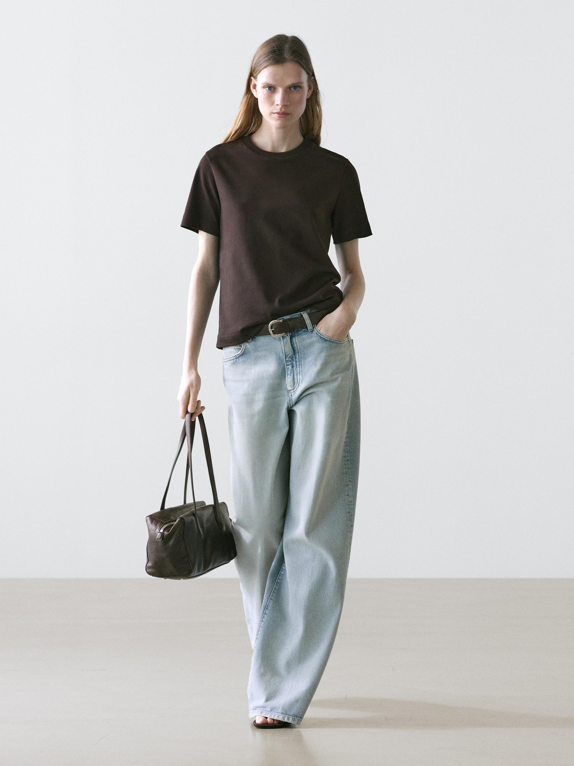 Short sleeve interlock T-shirt Brown