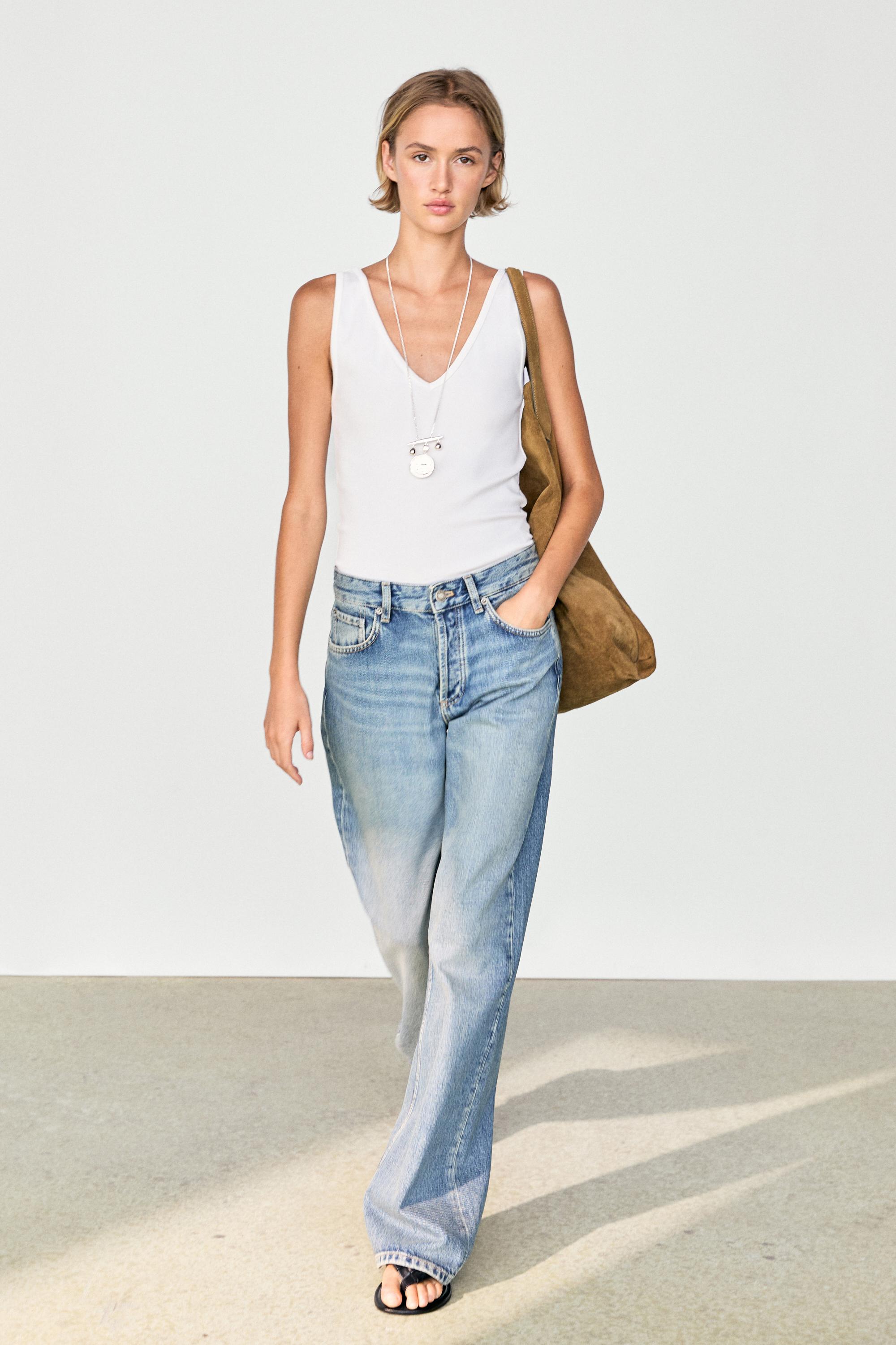 Cotton blend strappy top White