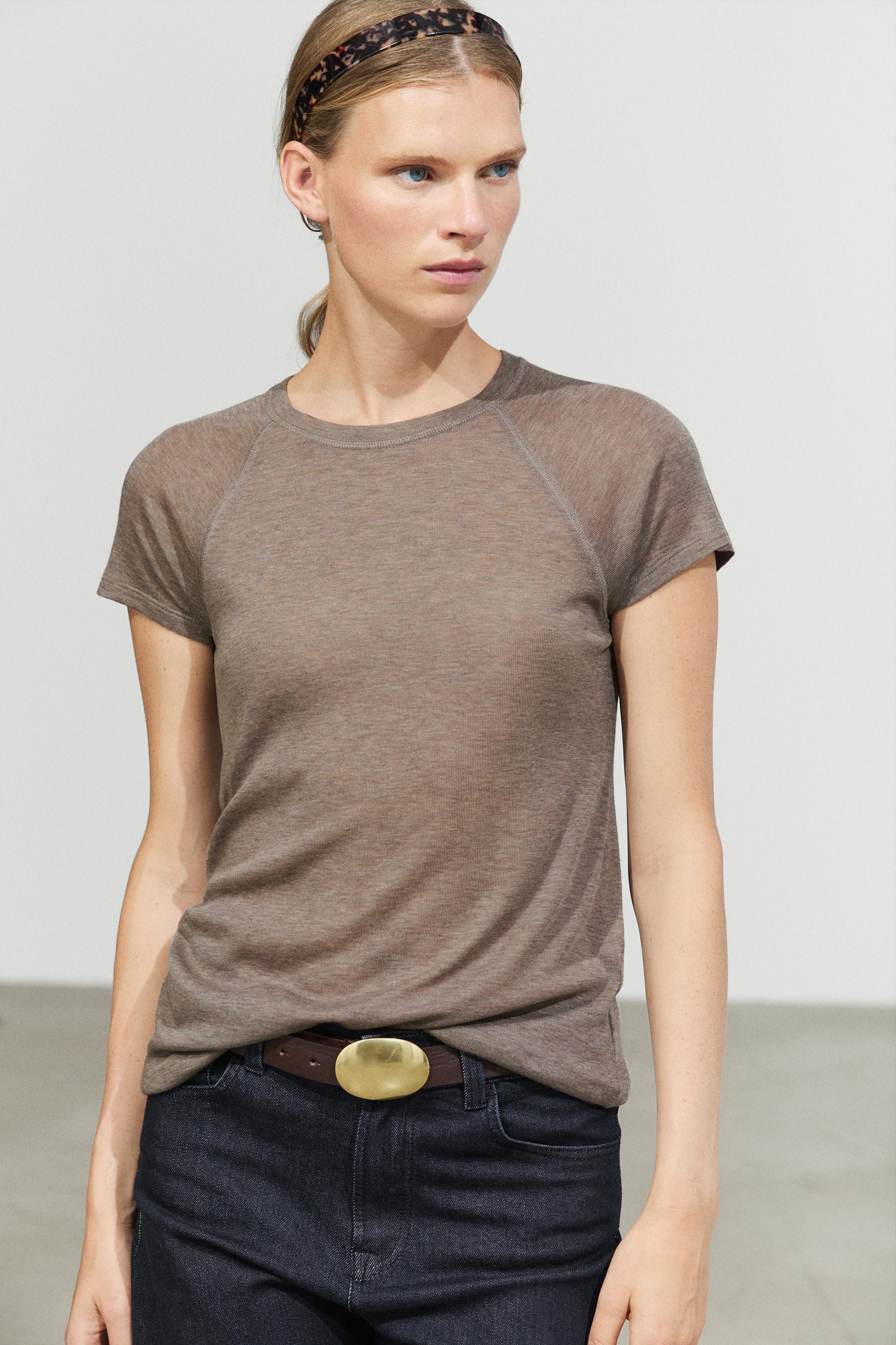 Short sleeve raglan T-shirt Mink