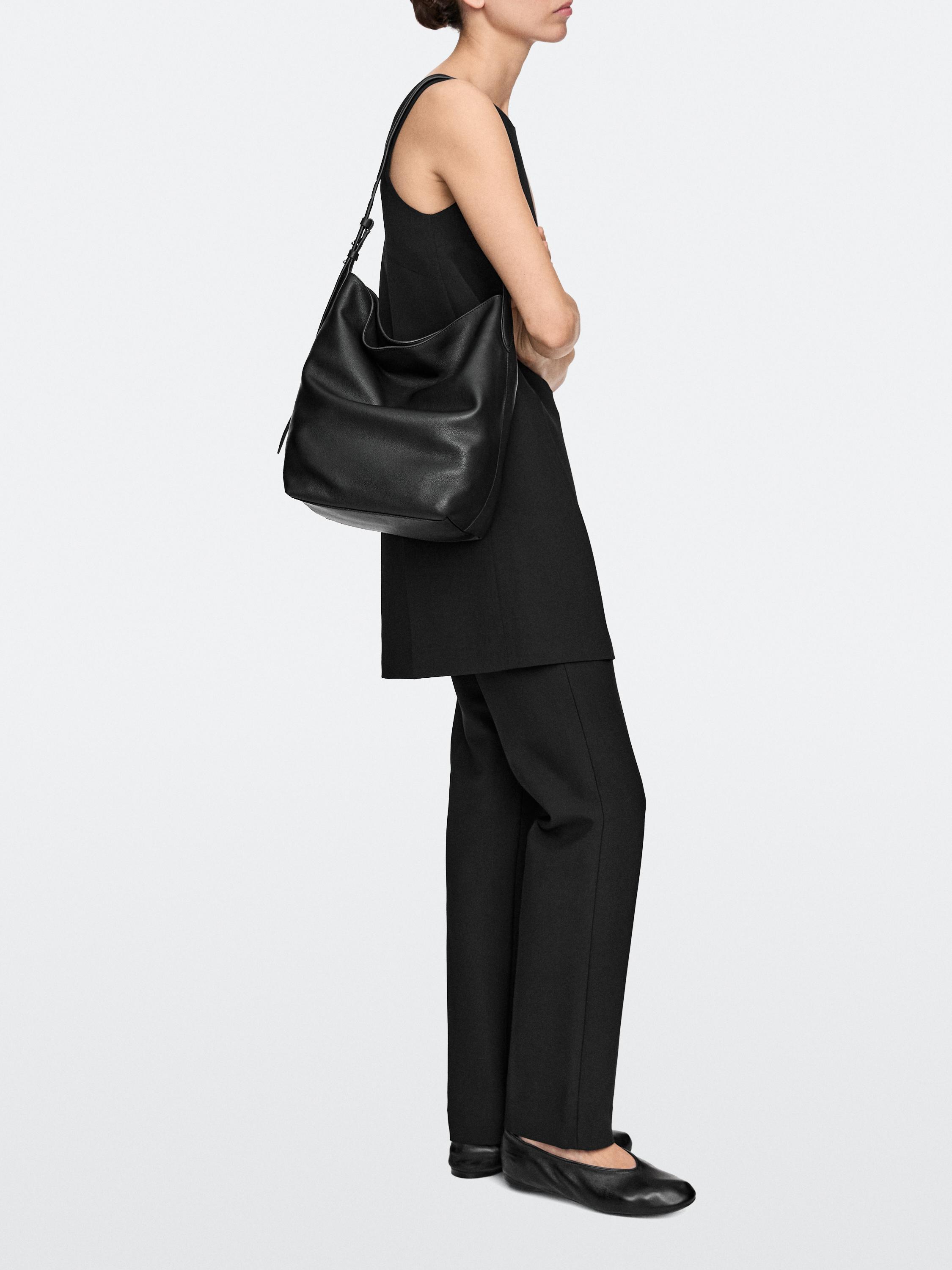 Nappa leather bucket bag Black