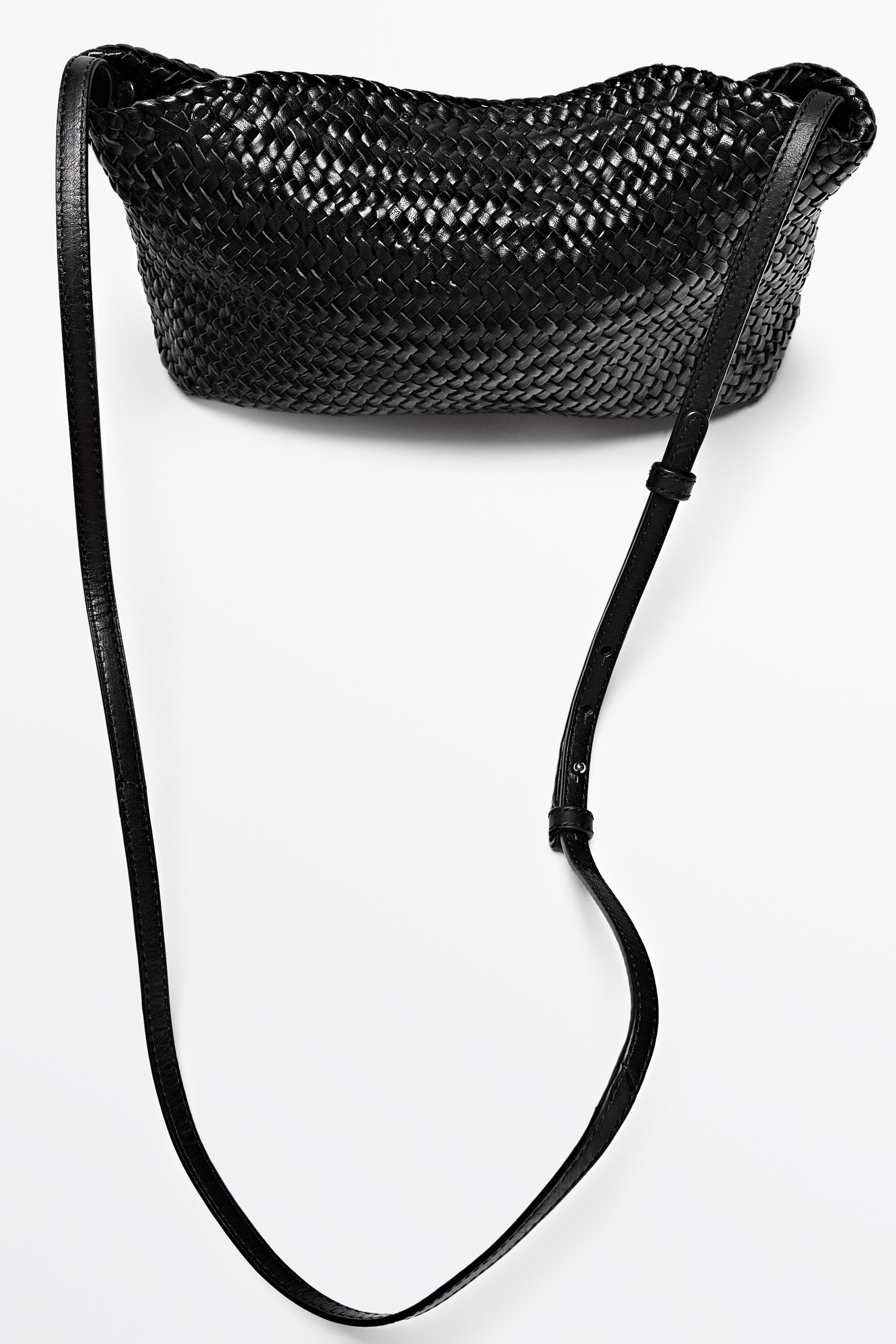 Braided nappa leather bag Black