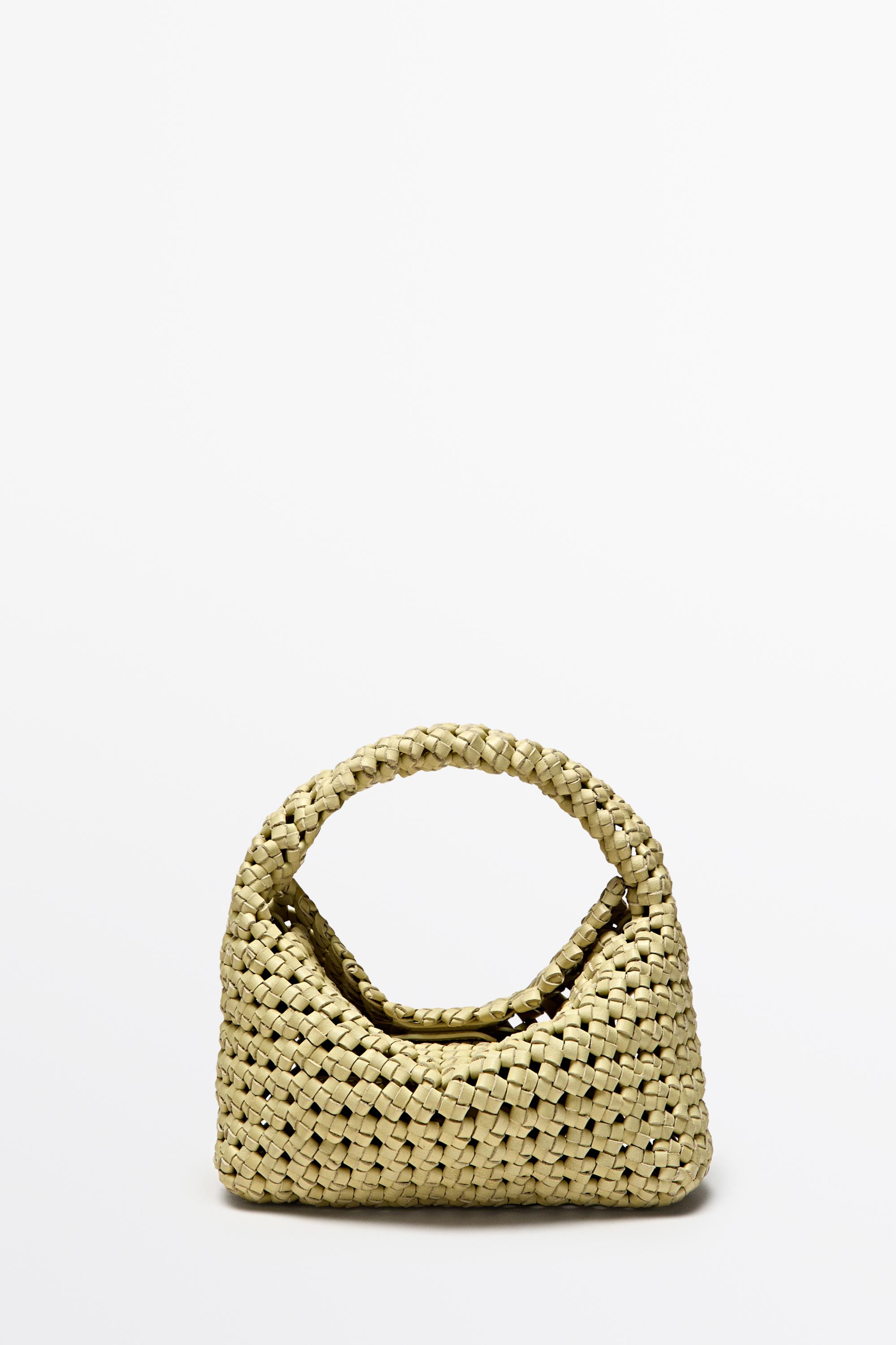 Braided leather mini bag Vanilla
