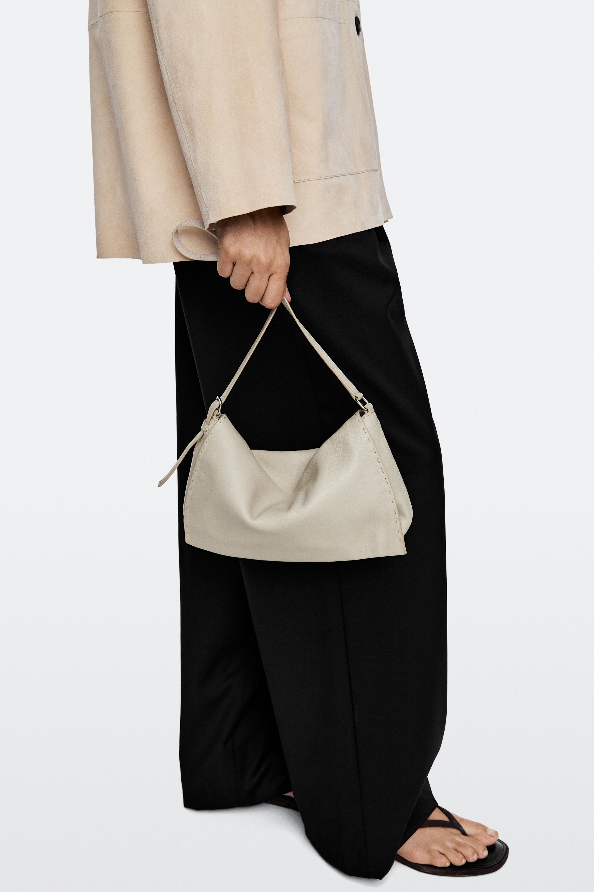 Nappa leather crossbody bag with topstitching Off White