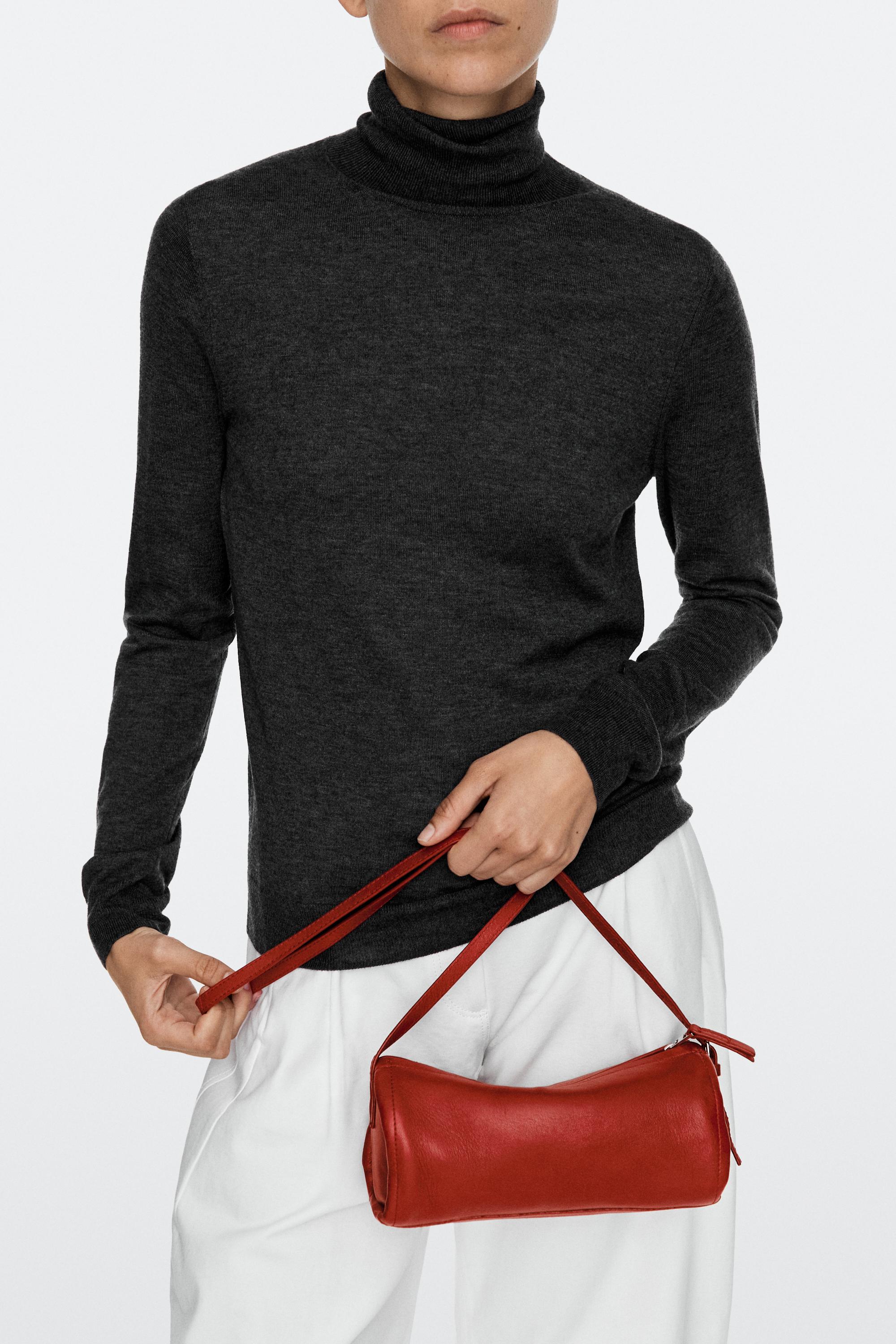 Nappa leather crossbody bag Coral Red