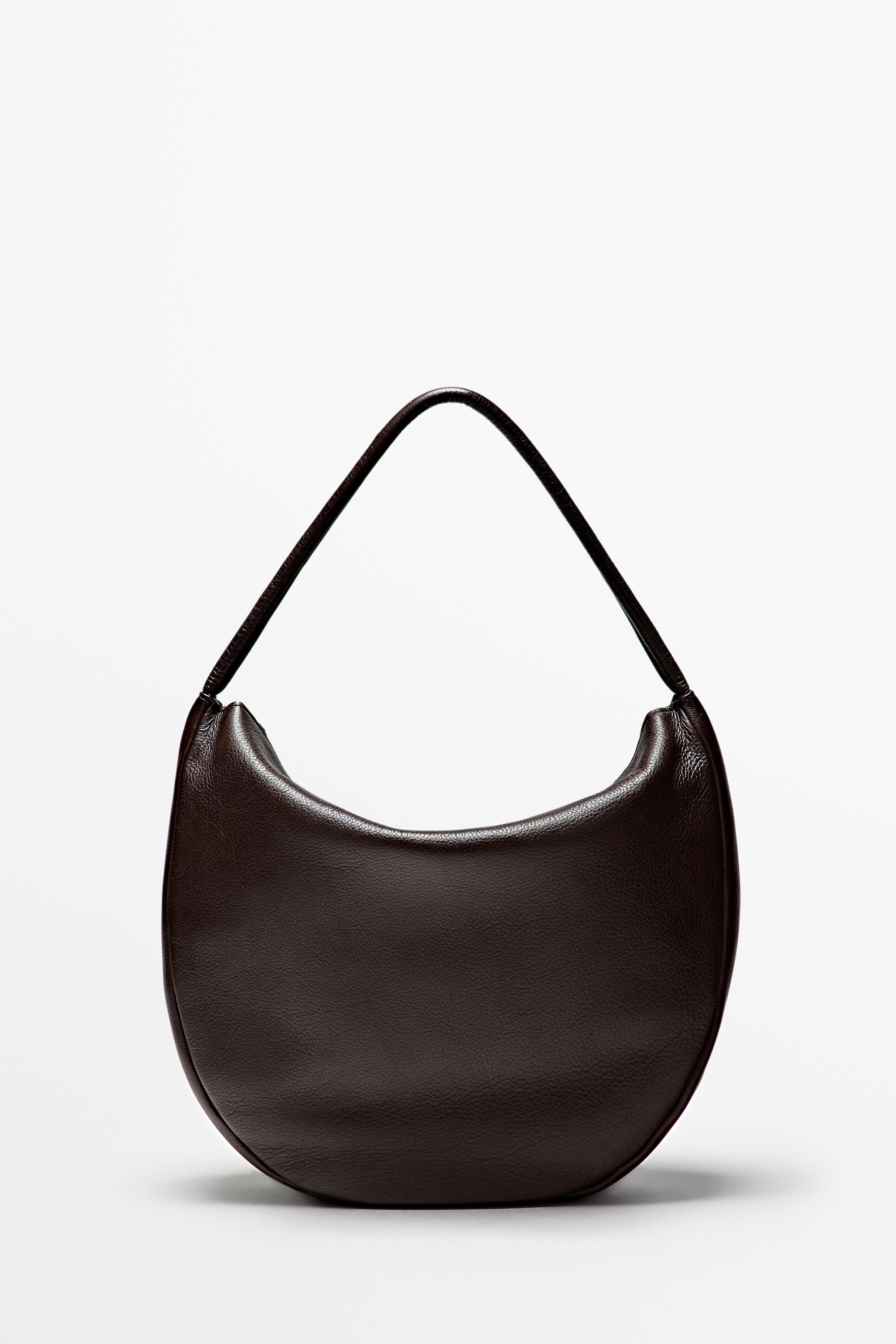 Medium nappa leather slouch bag Brown