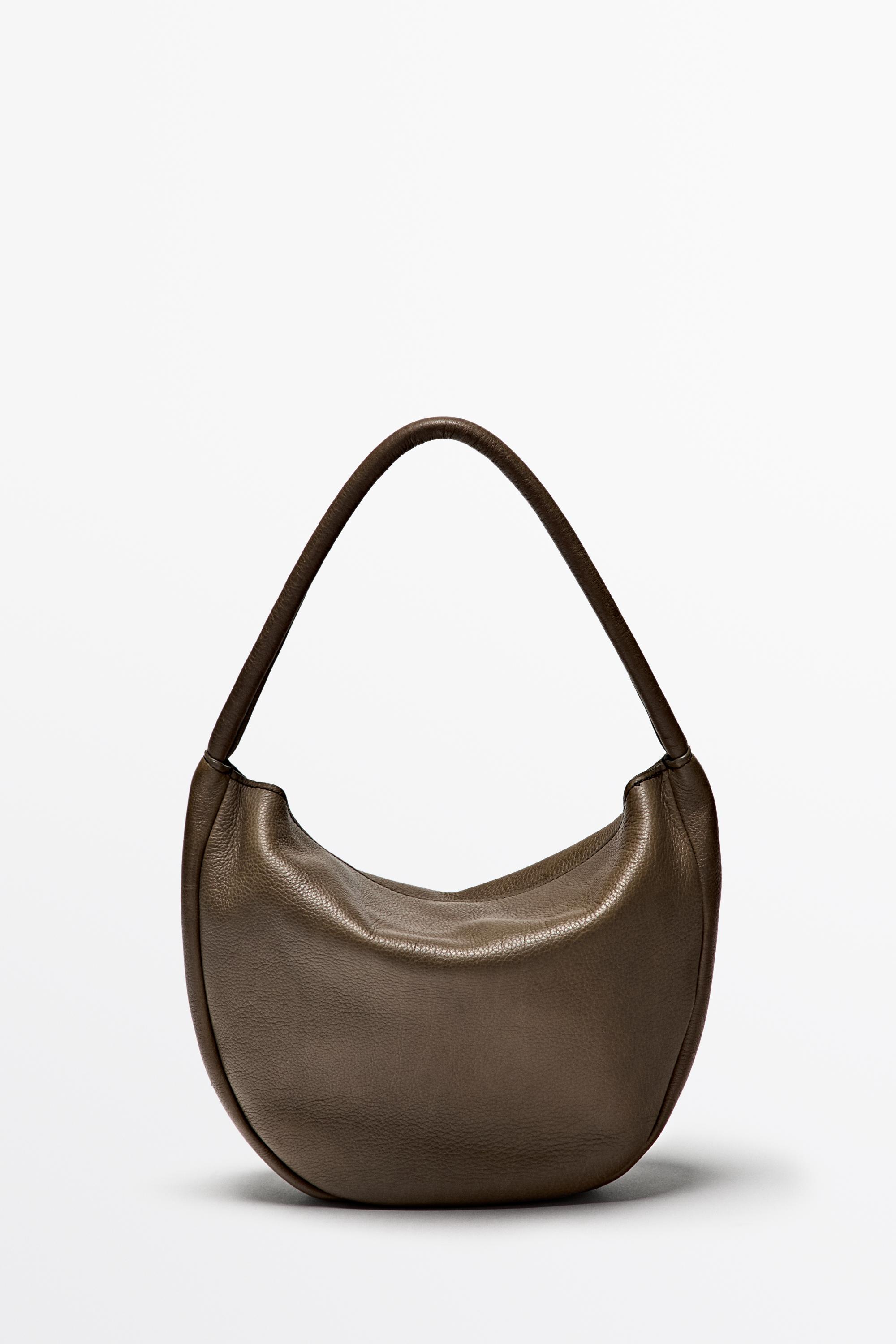 Nappa leather mini slouch bag Khaki