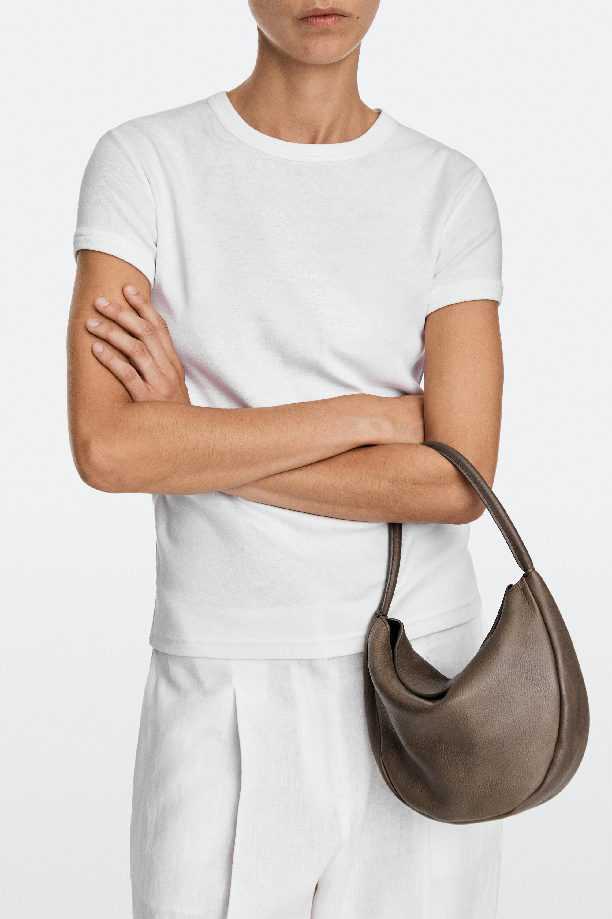 Nappa leather mini slouch bag Khaki