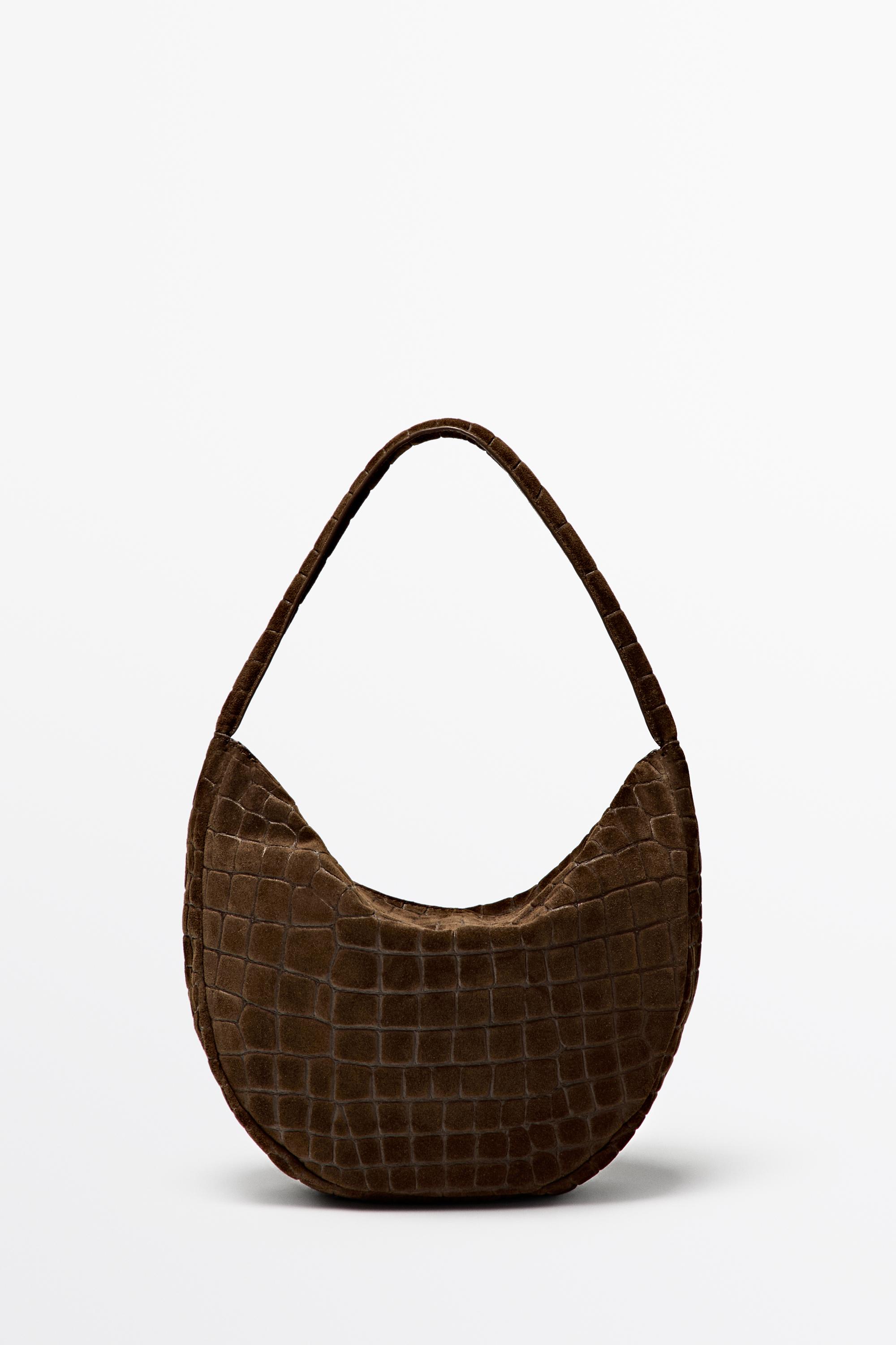 Split suede leather slouchy mini bag Leather