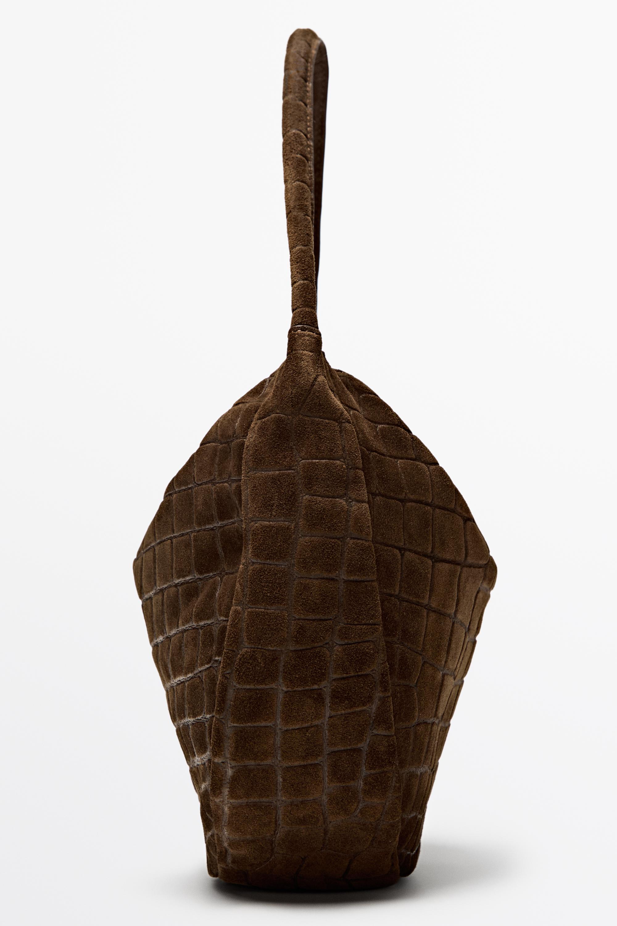 Split suede leather slouchy mini bag Leather