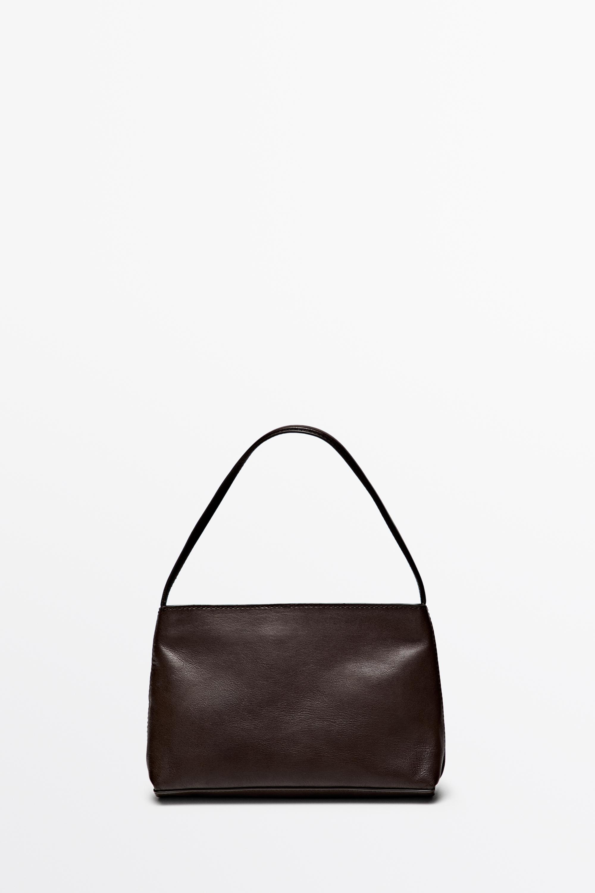 Small nappa leather shoulder bag Brown