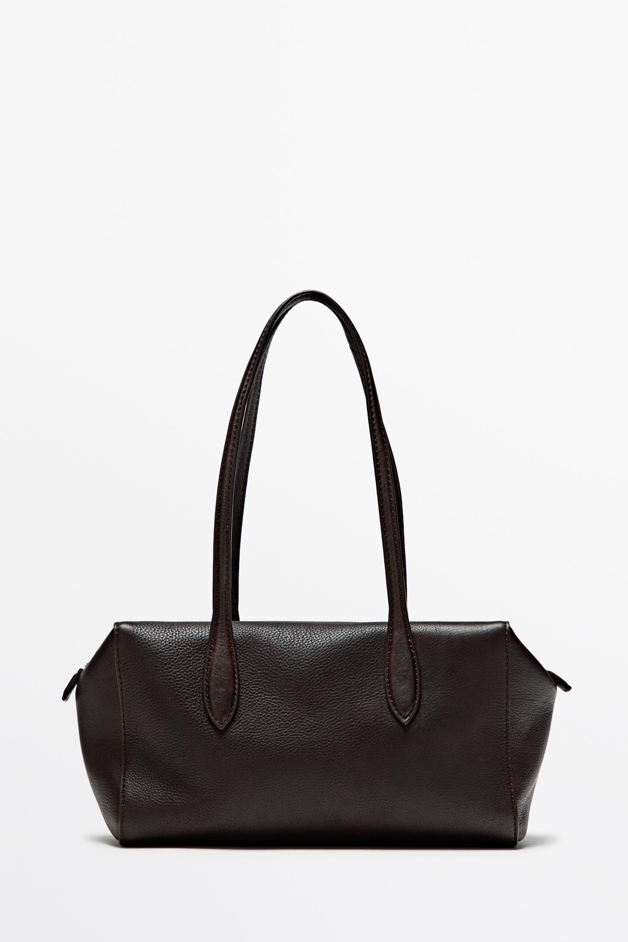 Nappa leather mini satchel Brown