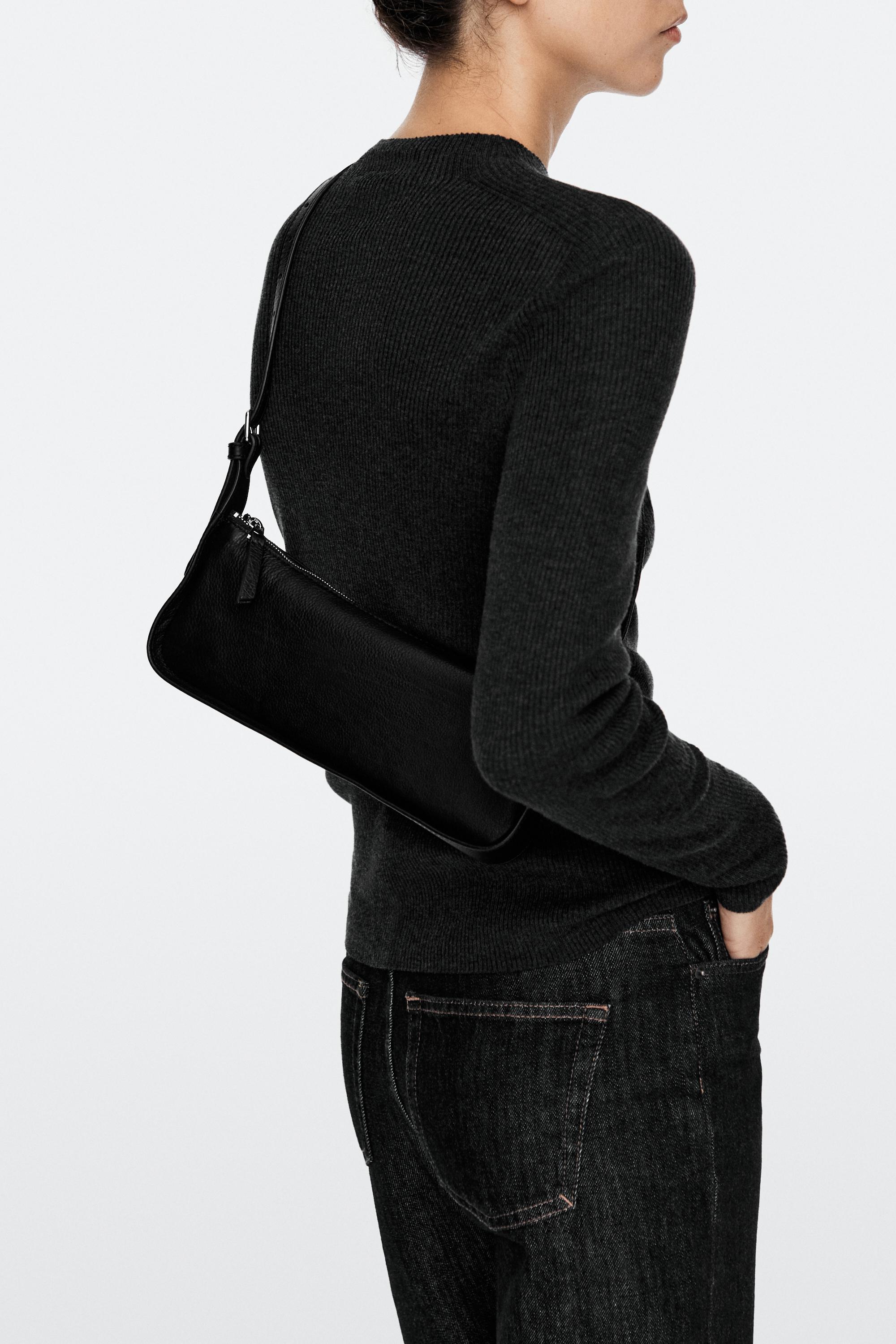 Mini leather shoulder bag Black