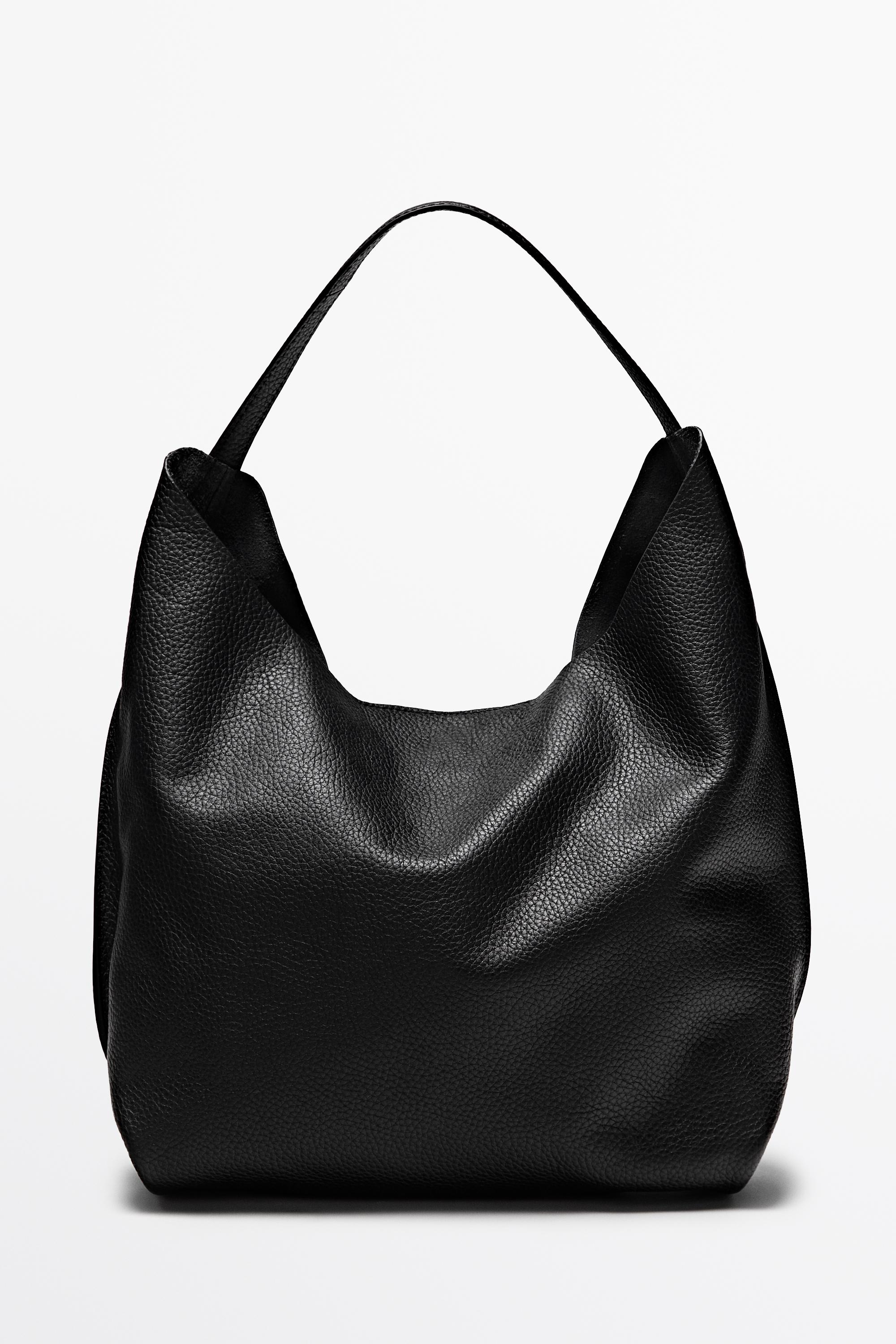 Medium nappa leather shoulder bag Black
