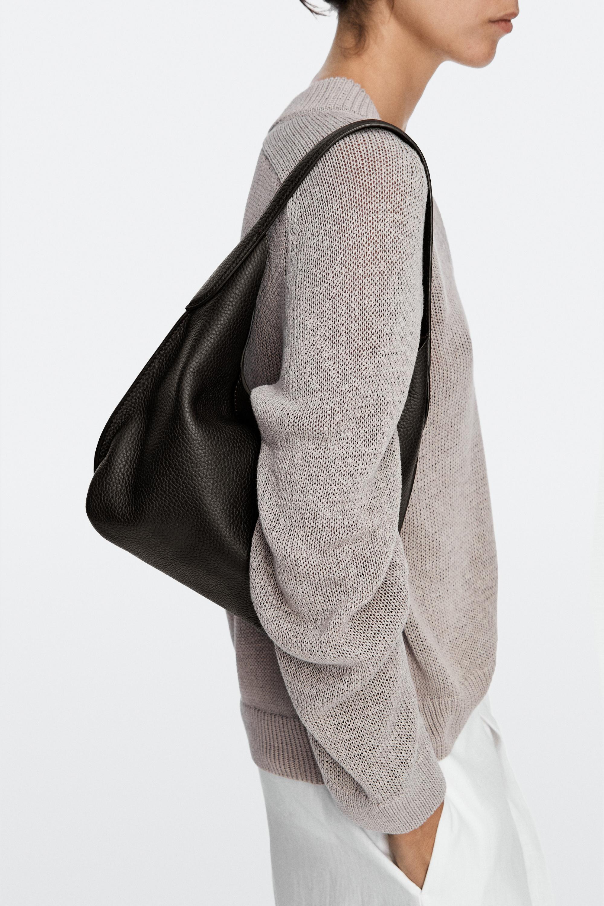 Nappa leather mini shoulder bag Brown