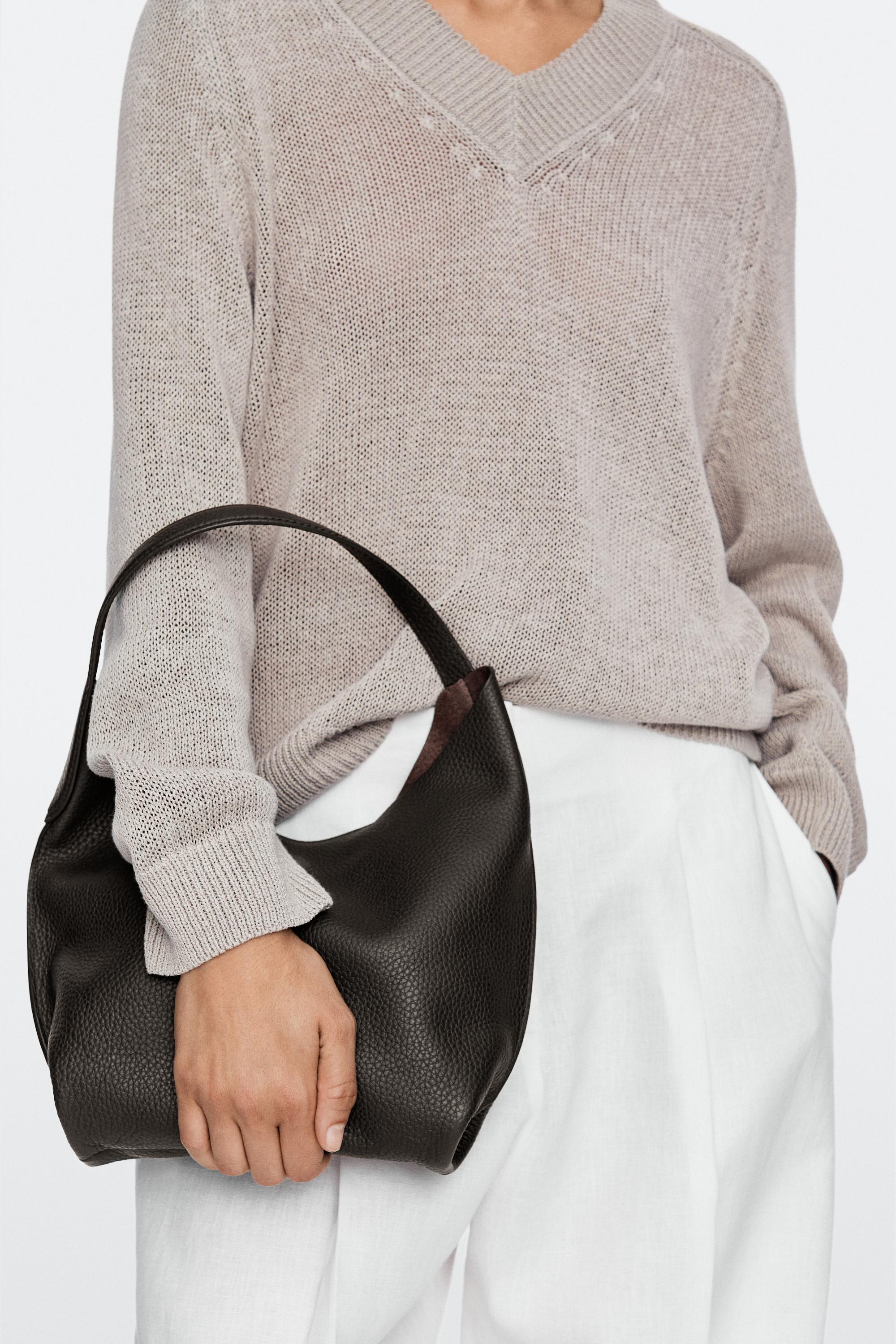 Nappa leather mini shoulder bag Brown