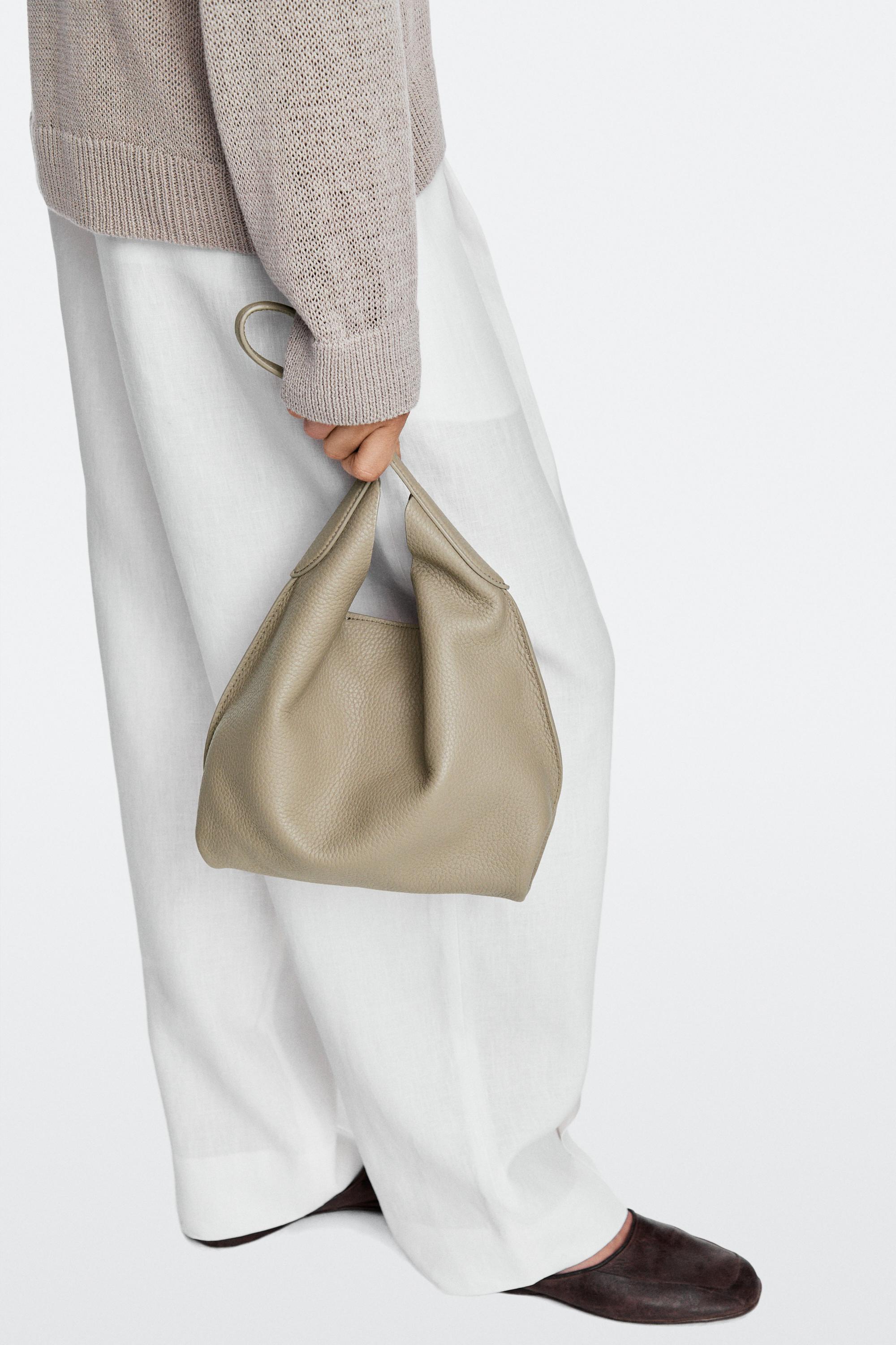 Nappa leather mini shoulder bag Mole Brown