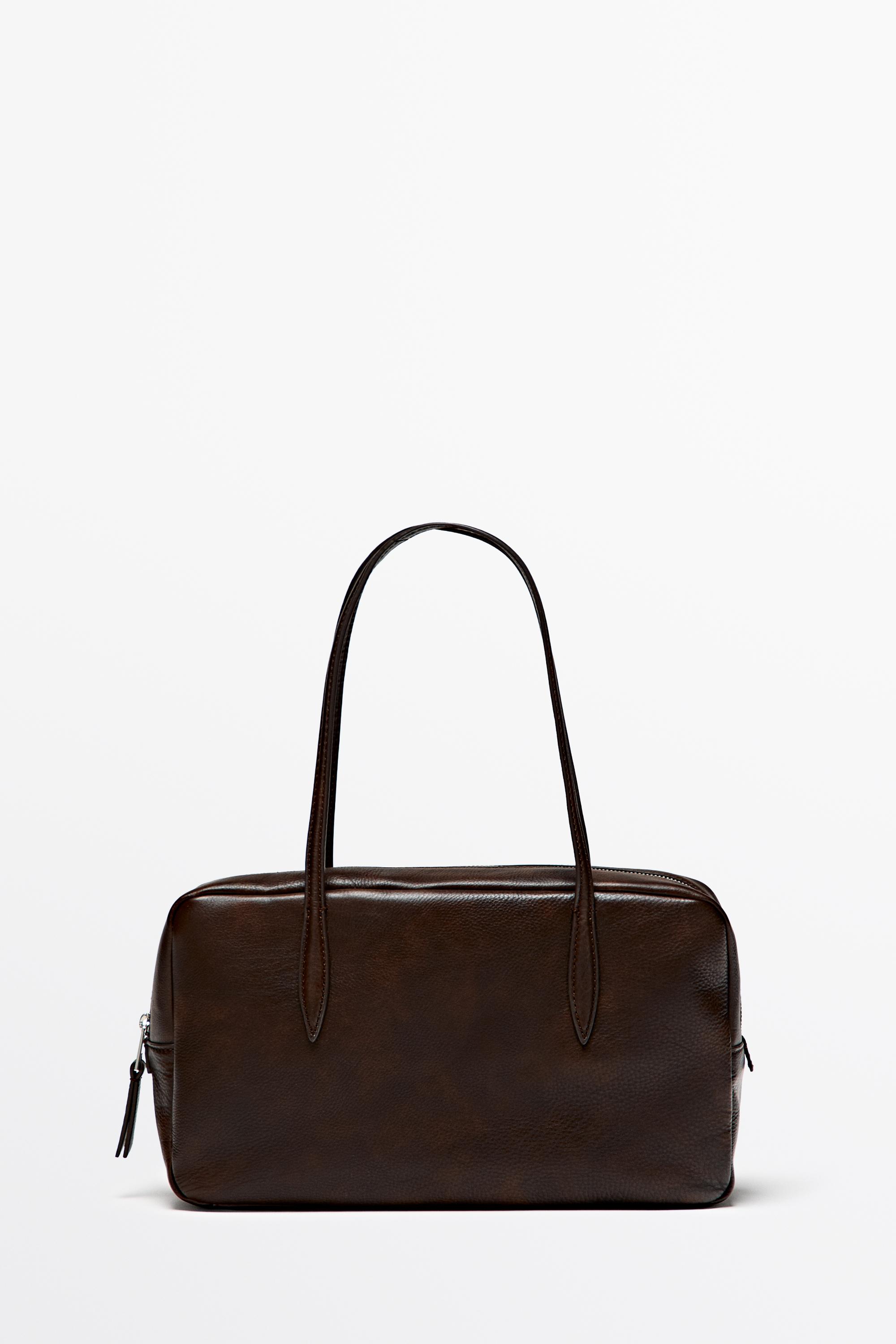 Nappa leather mini duffle bag Brown