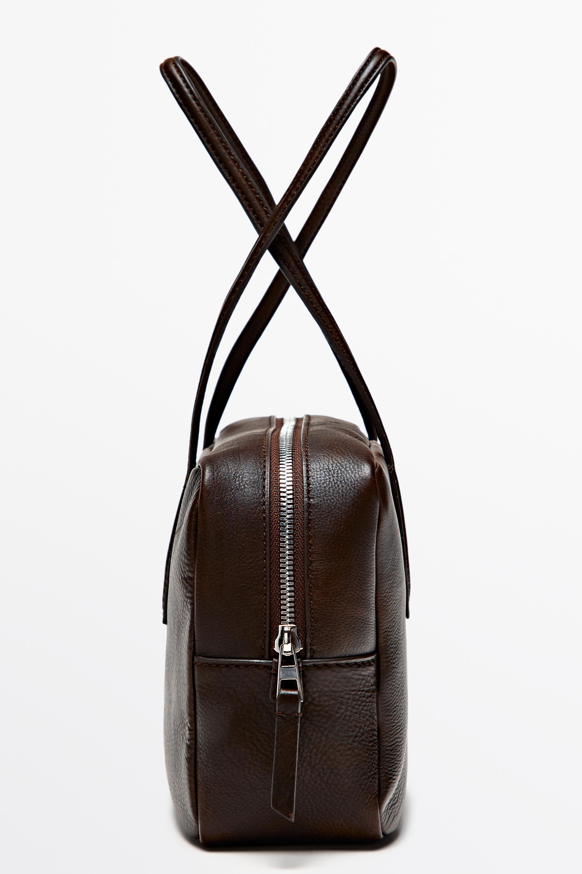 Nappa leather mini duffle bag Brown