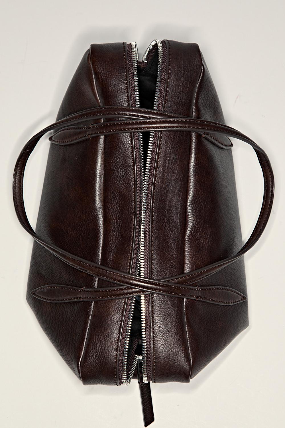 Nappa leather mini duffle bag Brown