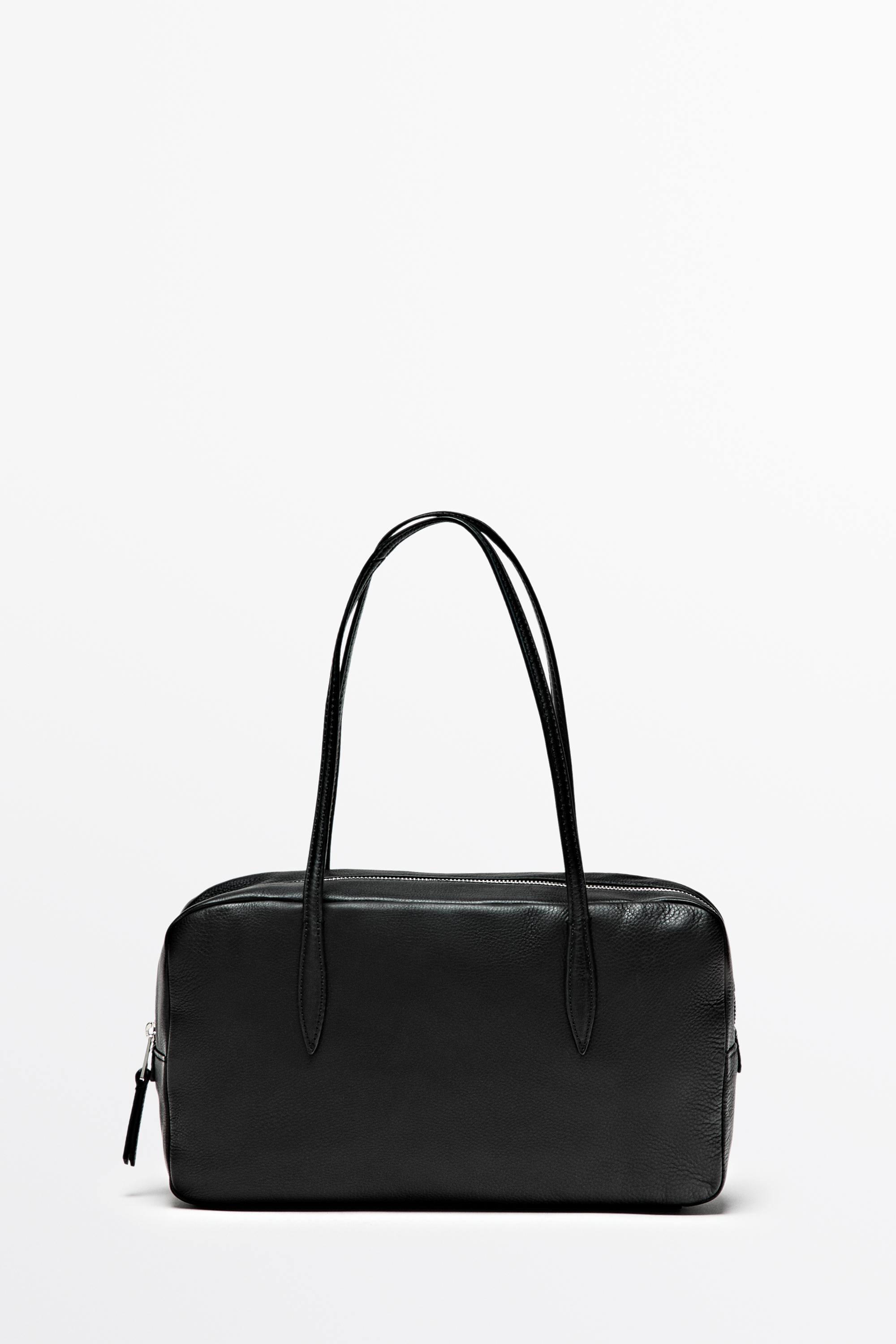 Nappa leather mini duffle bag Black