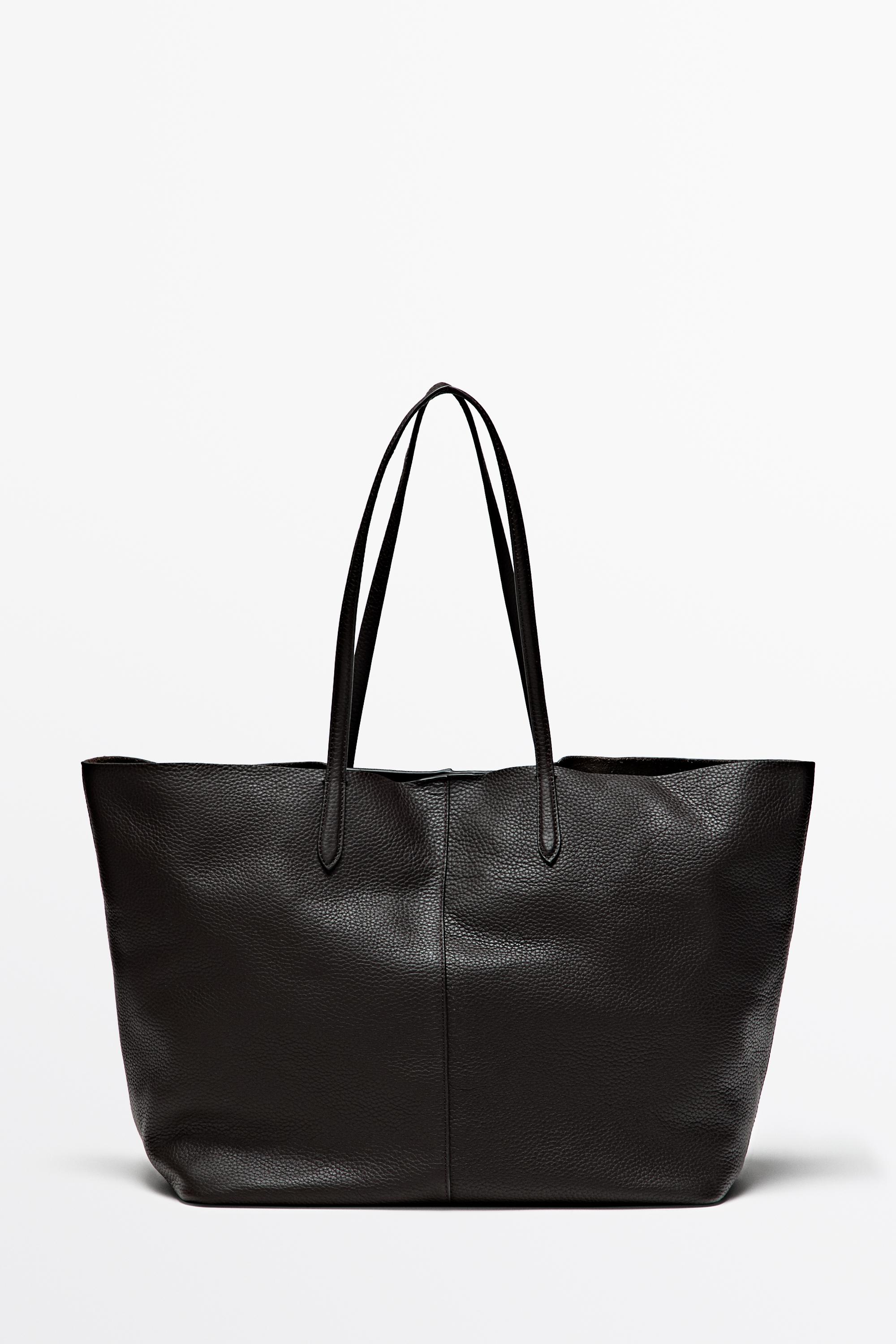 Large Nappa leather tote bag Brown