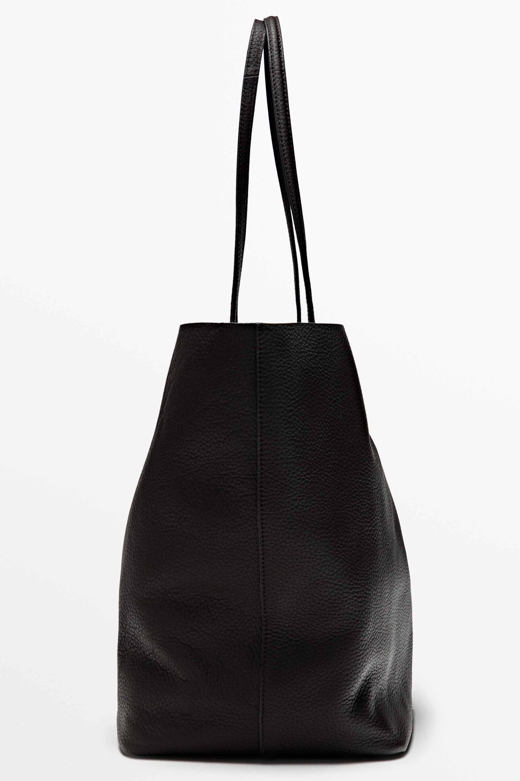 Large Nappa leather tote bag Brown
