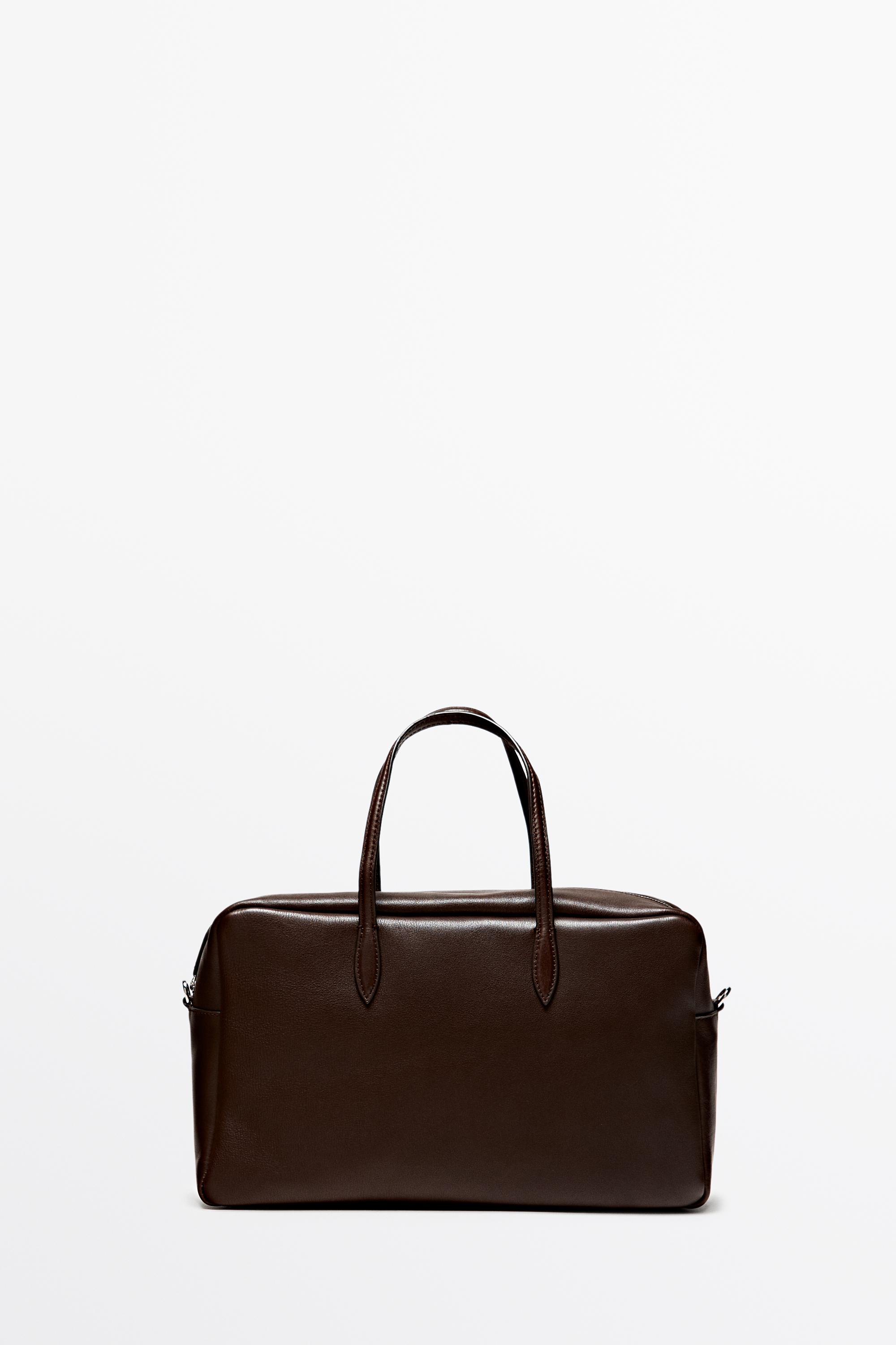 Medium duffle bag in nappa leather Brown