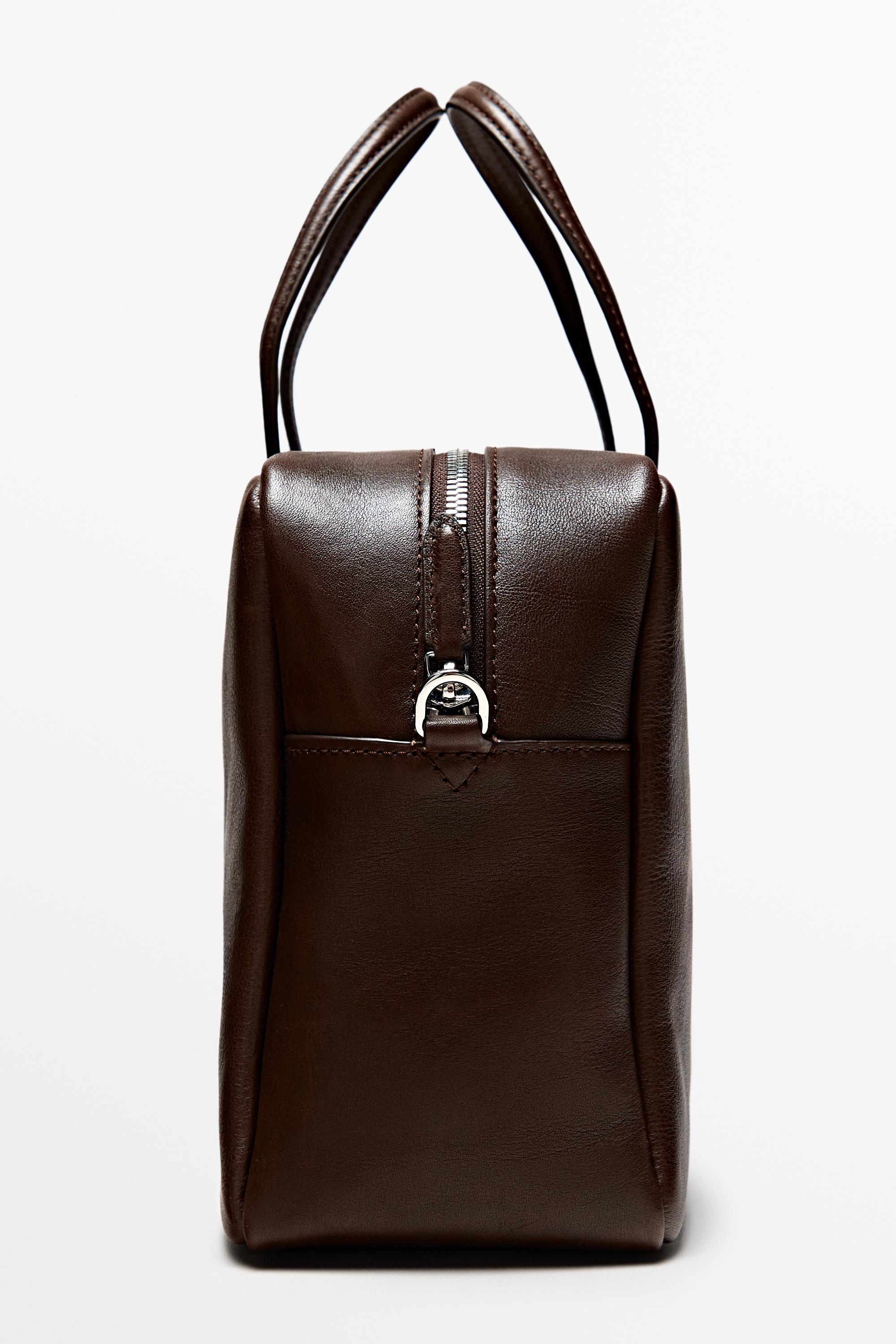 Medium duffle bag in nappa leather Brown